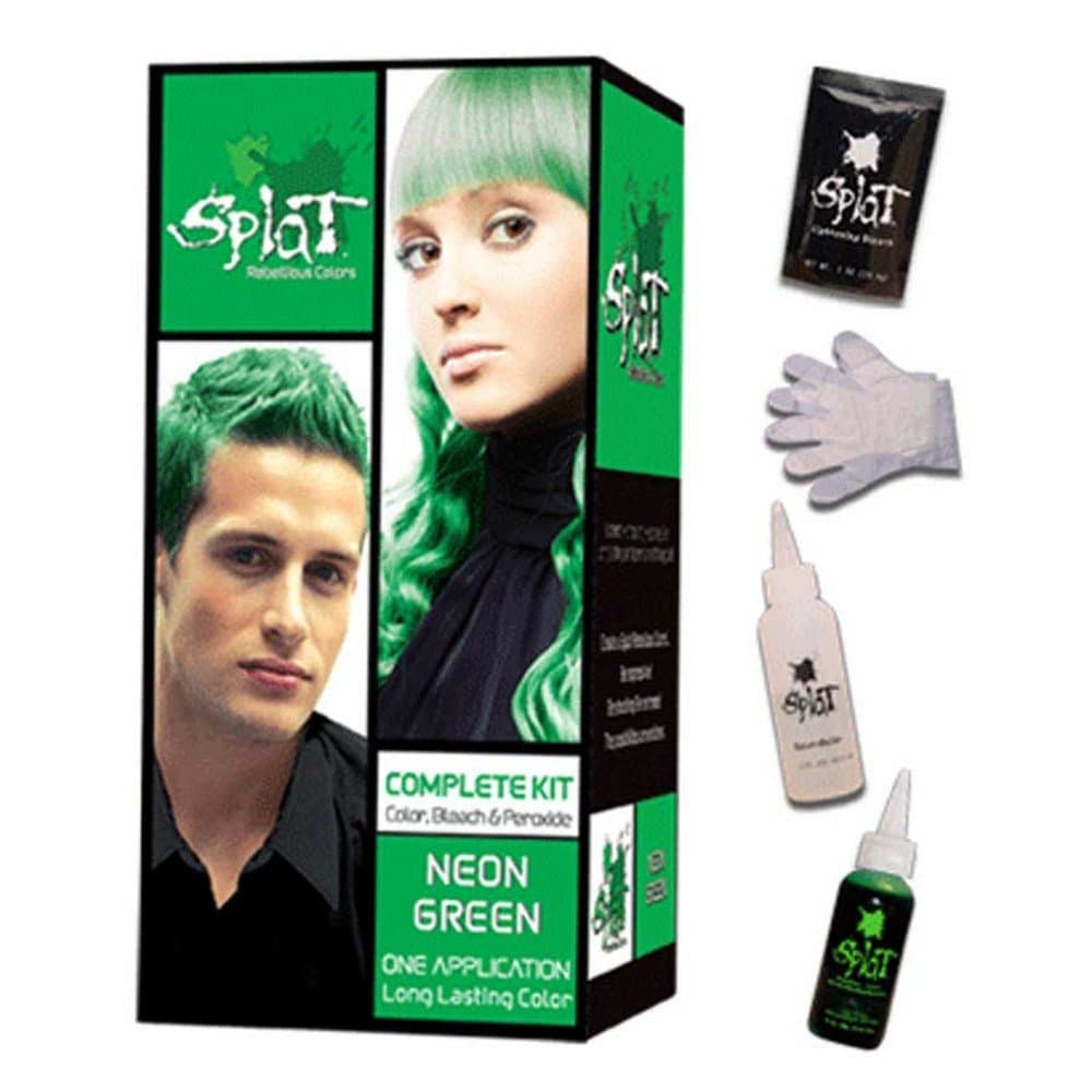 Splat Complete/Semi Permanent Hair Colour Kit Neon Green