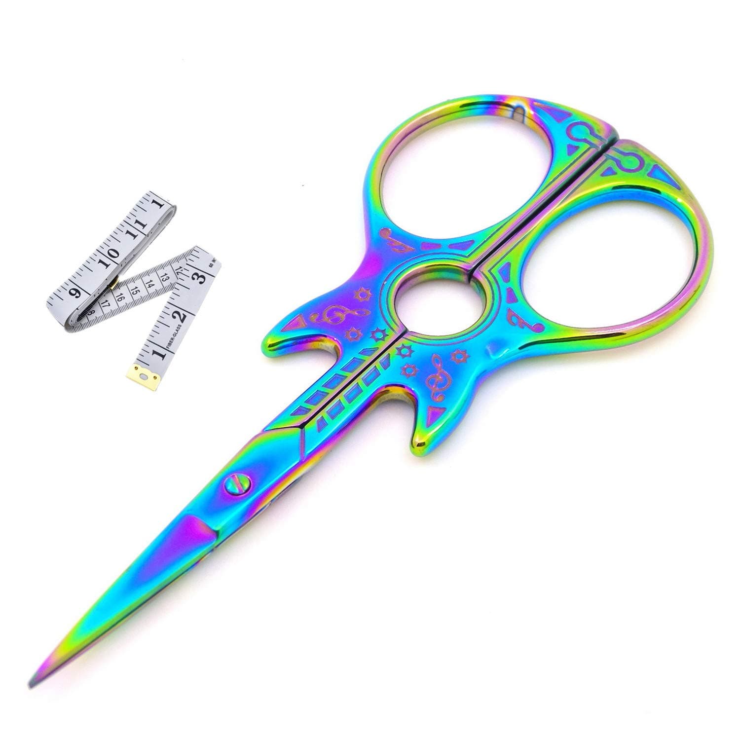 Embroidery Scissors Guitar Craft Shears Small Sharp Scissor for Embroidery, Crafting, Art Work, Thread Snips and Needlework (Blue)