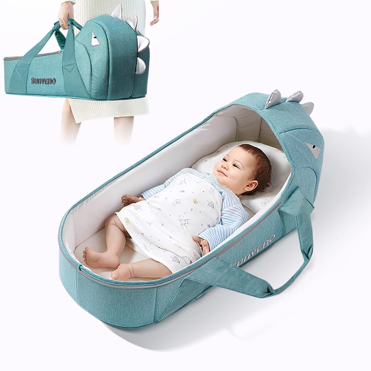 Sunveno Foldable Travel Carry Cot - Green