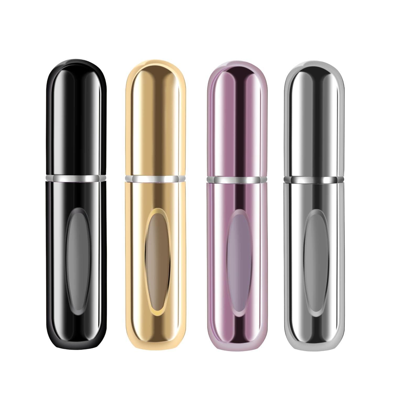 Yamadura Portable Mini Perfume Atomizer Bottle - Refillable Spray, Scent Pump Case for Travel (5ml, 4 Pack)