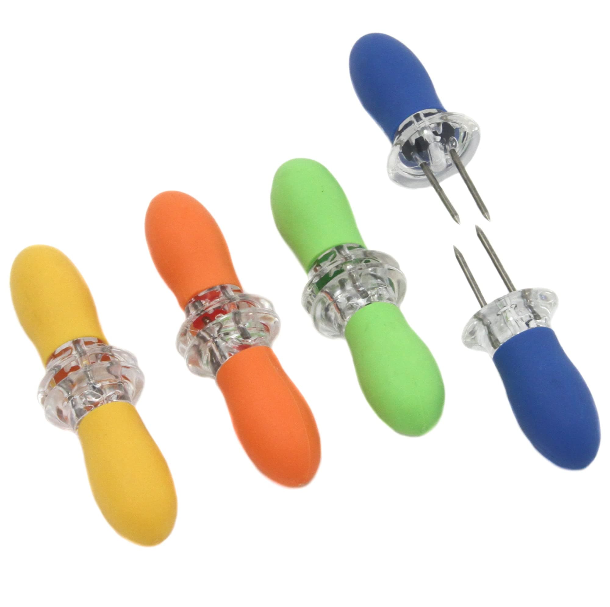 Classic EZ Store Jumbo Corn Holders, 8 piece set, Yellow/Green/Blue/Orange