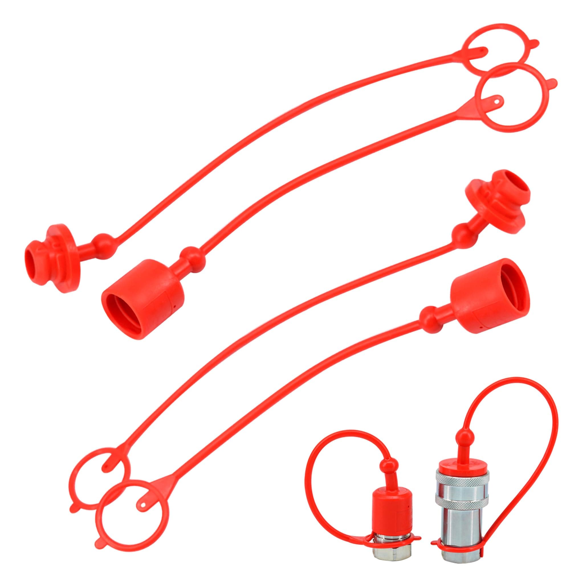 2sets 1/2 ISO A Hydraulic Coupler Male Dust Cap and Female Plug Cover
