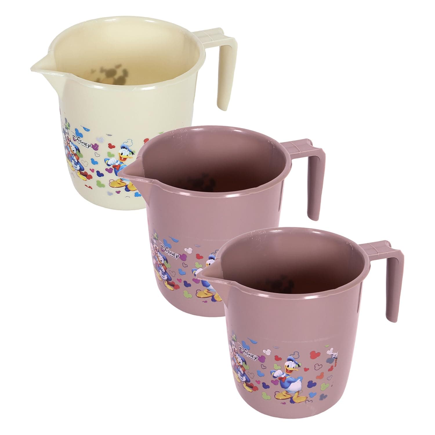 Kuber Industries Disney Team Bathroom Mug | Plastic Bath Mug for Bathroom | Mug for Bathroom | Mug for Toilet | Washroom Jug | 111 Bath Mug | 1 LTR | Pack of 3 | Multi