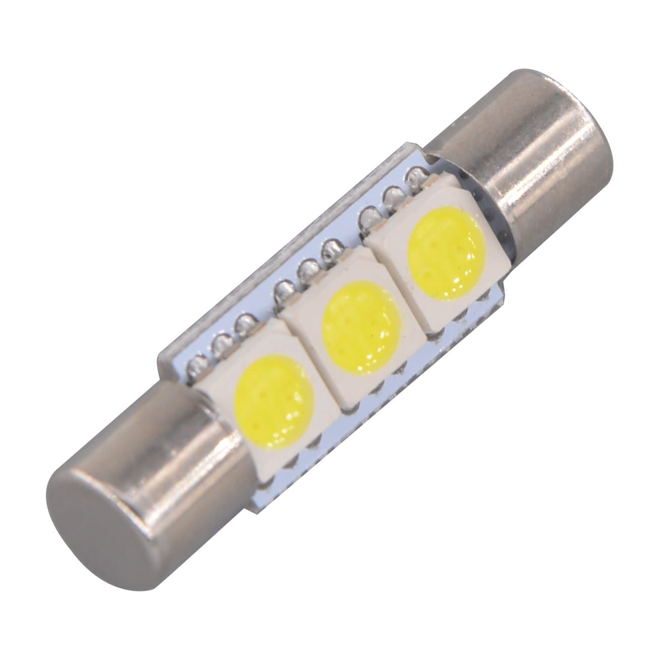 NAKOBO White 29mm Festoon Led Bulb 3-SMD 5050 Chipsets 6614F 6612F for Car Interior Vanity Mirror Sun Visor Lights (pack of 4)