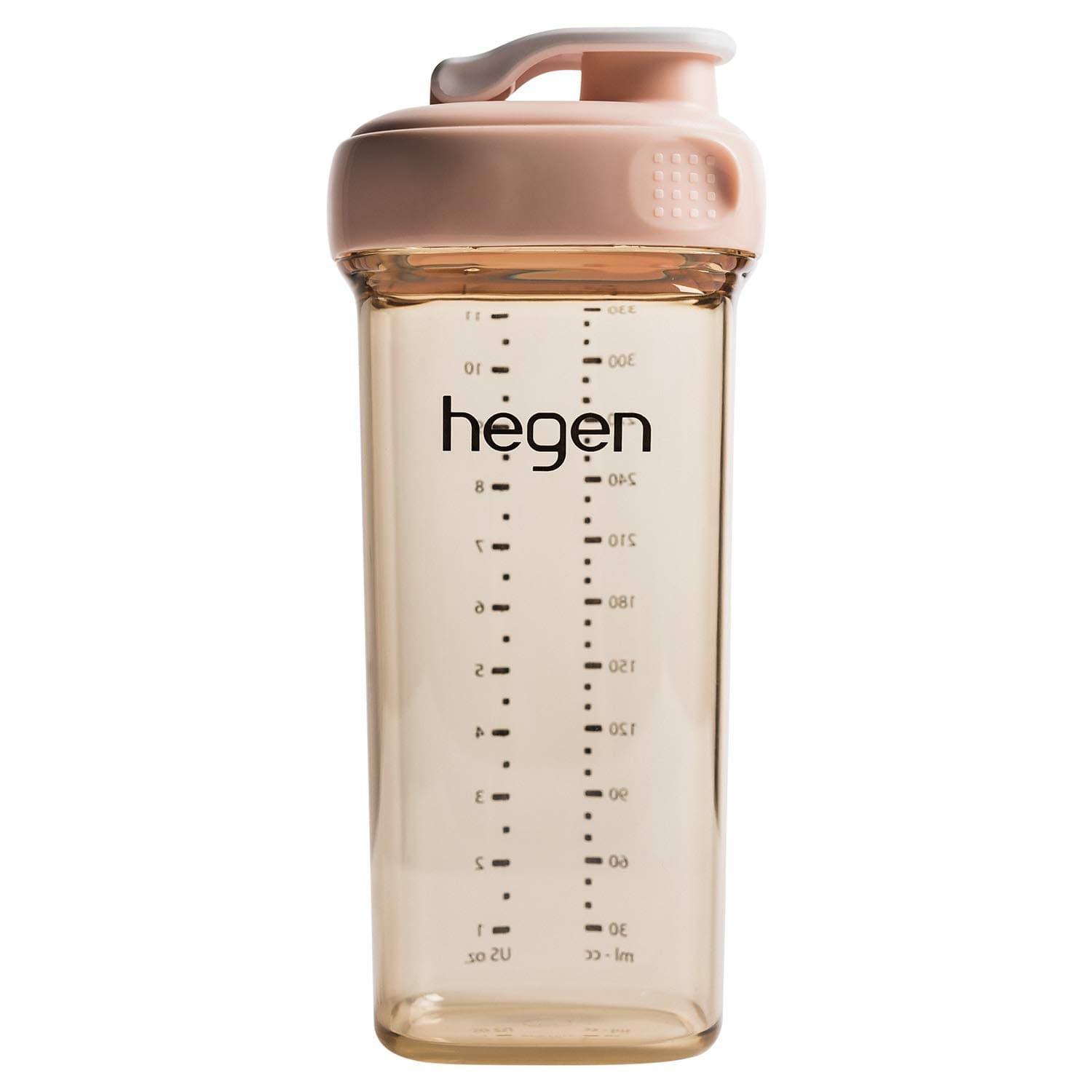 Hegen 330ml/11oz Drinking Bottle with Flip-Top Spout,PPSU (Polyphenylsulfone) Bottle with One-Hand Press-to-Close, Twist-to-Open (PCTO™) Lid, Leak-Proof, Easy to Clean, BPA-Free,Pink, 24+ Months