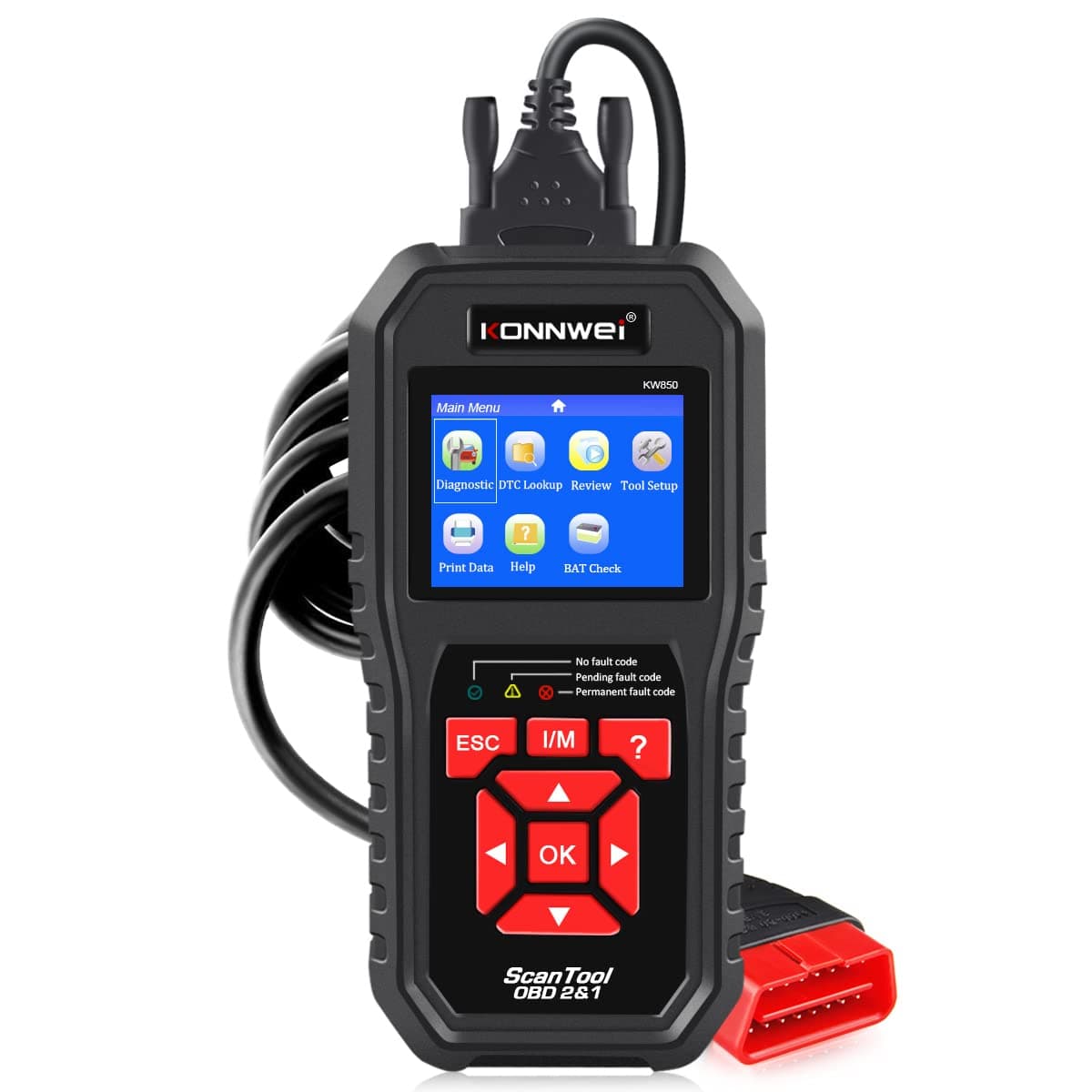 OBD2 Scanner Professional Car OBD II Scanner Auto Diagnostic Fault Code Reader Automotive Check Engine Light Diagnostic EOBD Scan Tool for All OBDII Protocol Cars Since 1996 (Enhanced KW850)