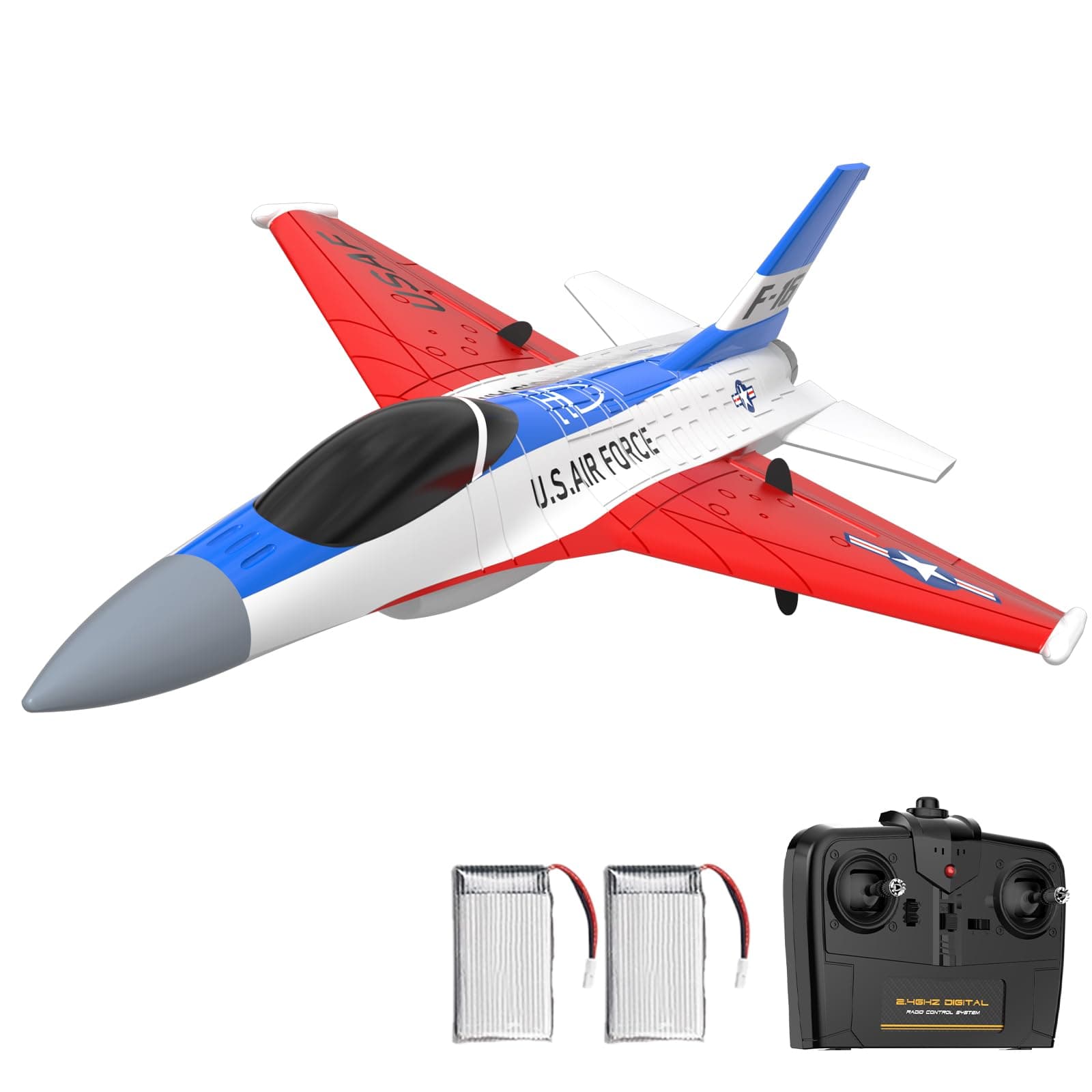 volantexrc Foam Remote Control Airplanes 3CH RC Planes forAdults, RC Airplane Fighter Jet with 6-axis Gyro, 2.4GHz RTF Radio Controlled Aircraft Easy to Fly for Beginners (F-16 Falcon)