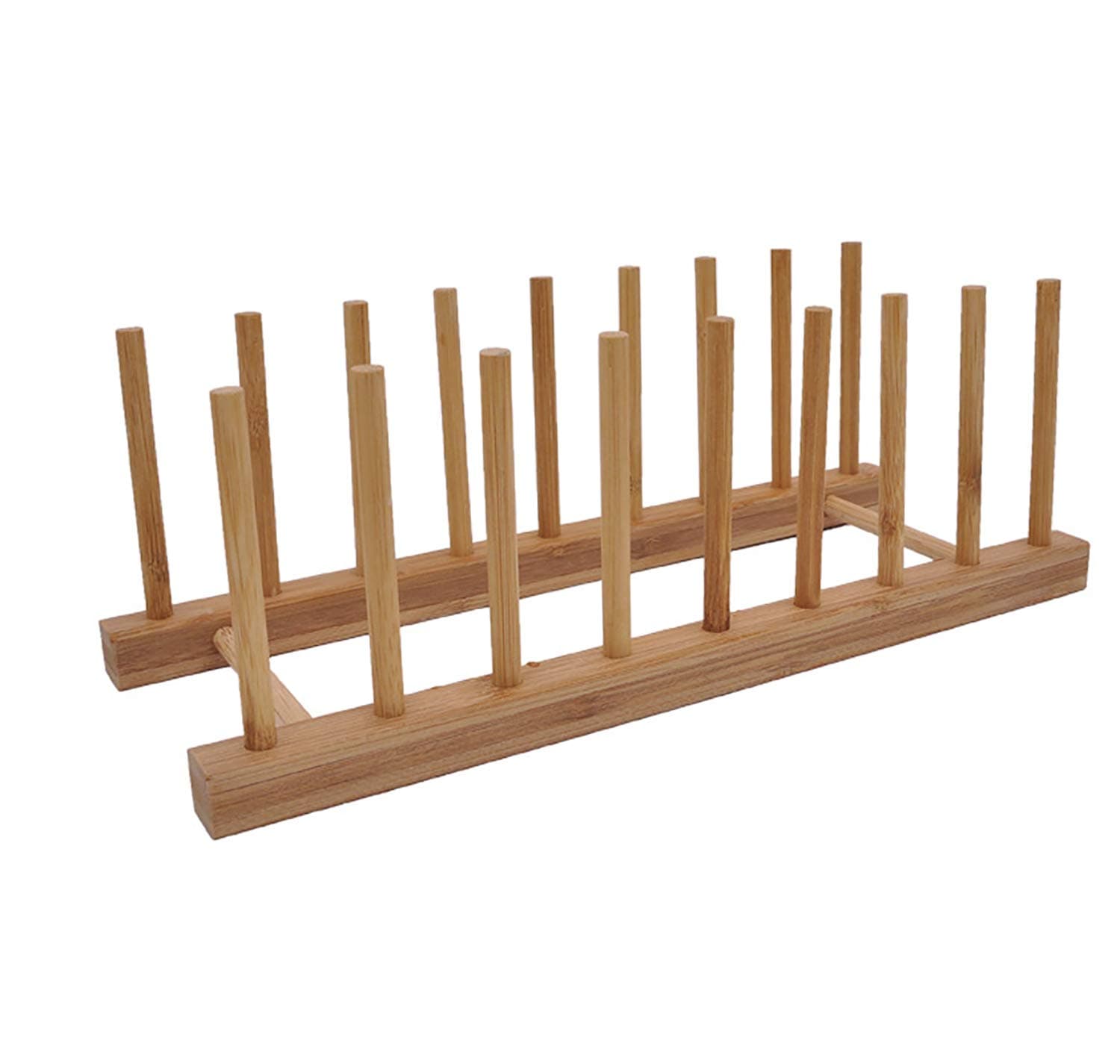 Ahyuan Dish Drying Rack Bamboo Dish Rack Pure Natural Bamboo Wooden Dishes Drainer for Cutting Board Baking Pan Plate Bowl Mug Cup Pot Lid Organizer Rack (1)
