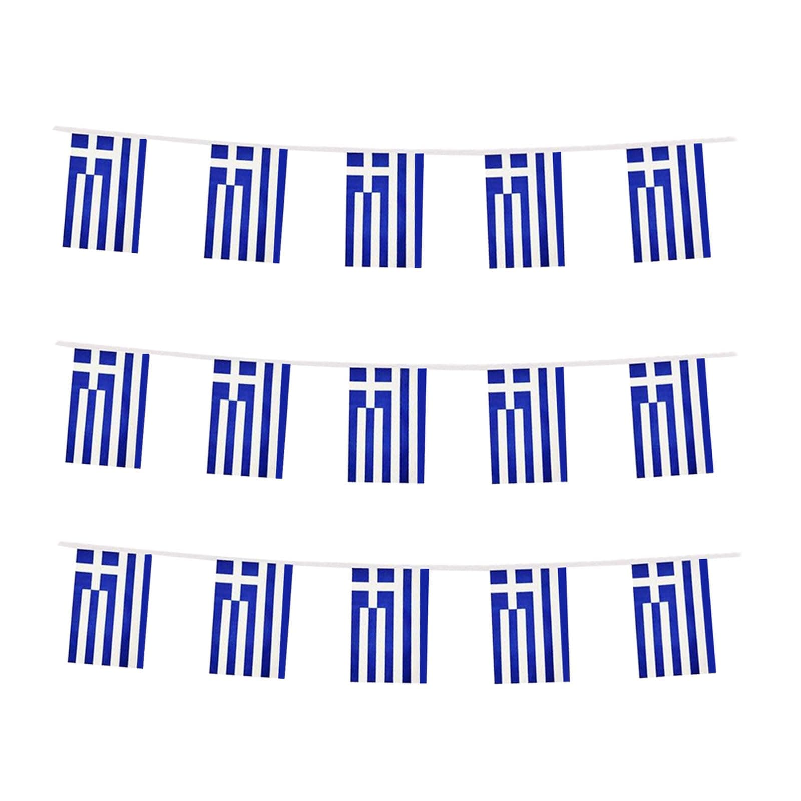 Greece Flag Greek Flag, Small String Greece Flags Mini Greek Flags Banner, Used for Party School Sports Events Patriotic Festival Decorations