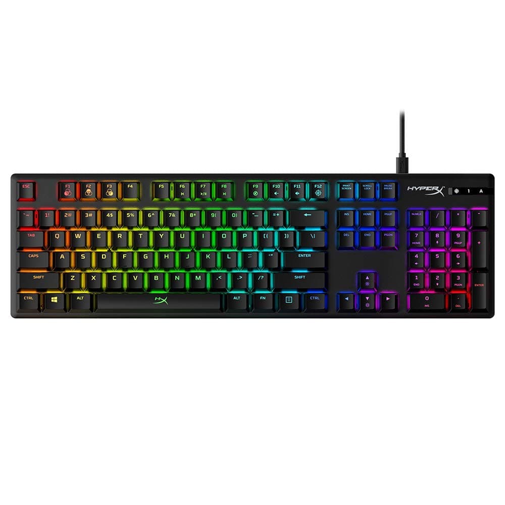 Alloy Origins - Mechanical Gaming Keyboard, Software-Controlled Light & Macro Customization, Compact Form Factor, RGB LED Backlit - Linear HyperX Red Switch (Black)