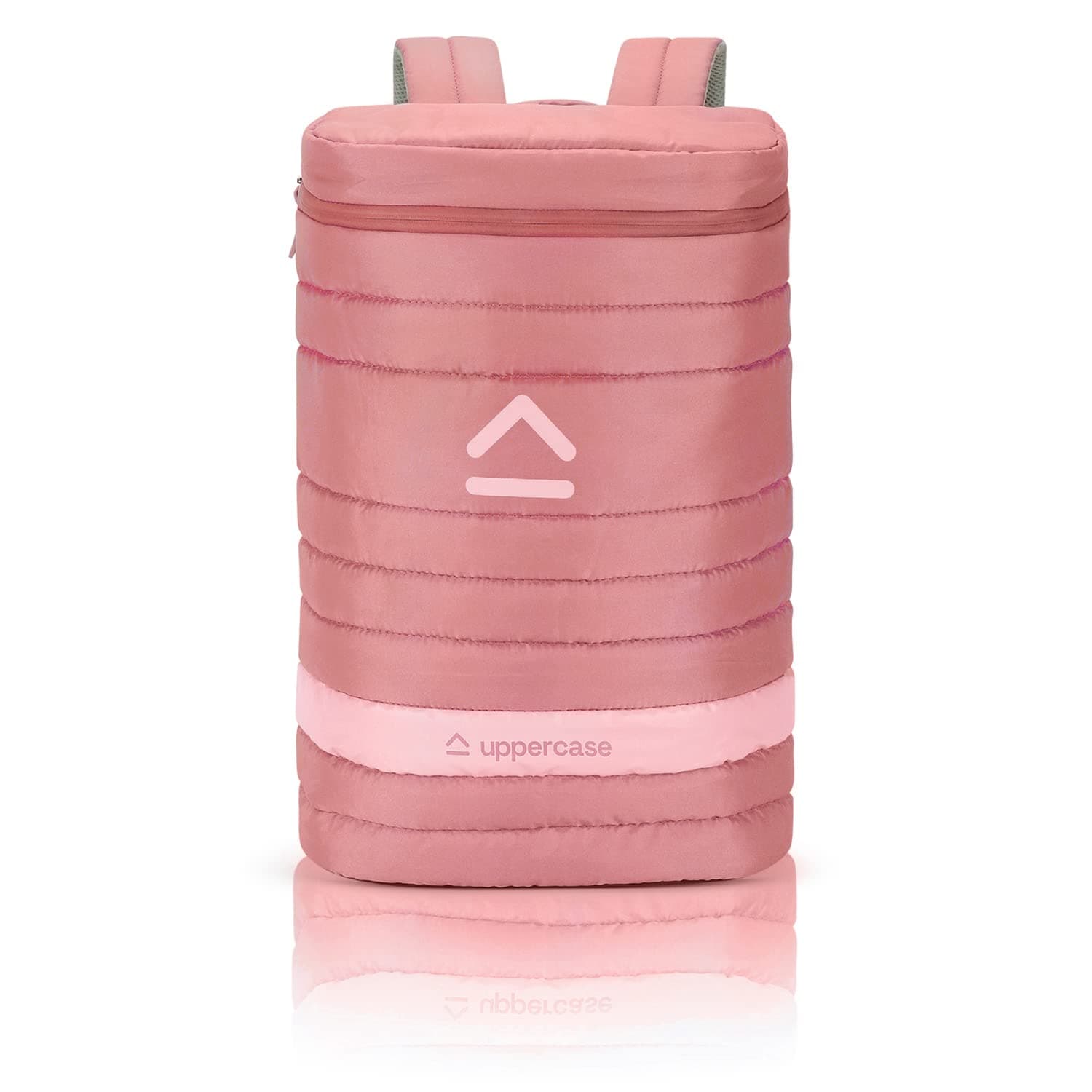 uppercase Medium 21L Quilted Laptop Backpack 2500EBP2 3x more water repellent sustainable bags with rain proof zippers for Men, Women, Boys and Girls, 750 Days warranty (Pink), Pink, M, Casual