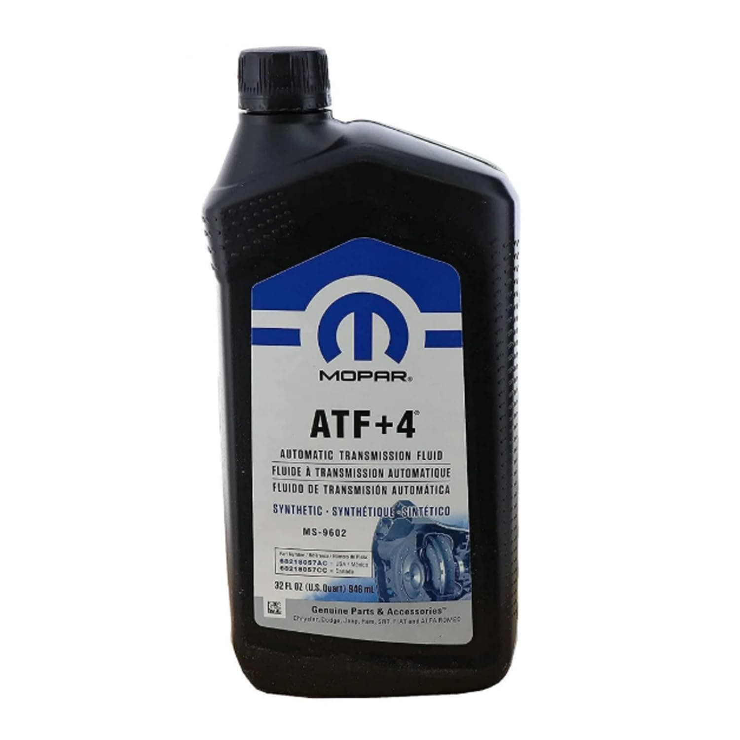 (68218057AC) Genuine Mopar Fluid ATF+4 Automatic Transmission Fluid - 1 Quart, 32 Ounces