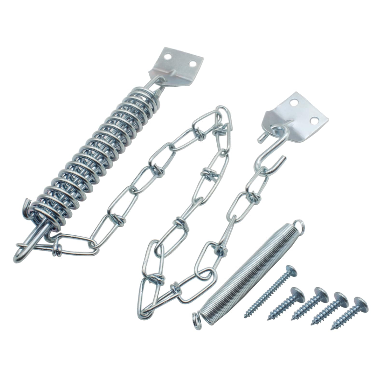 OZXNO 1 Set Screen Door Chain Storm Door Protector Chain and Spring Heavy Duty Storm Door Closer (Silver)