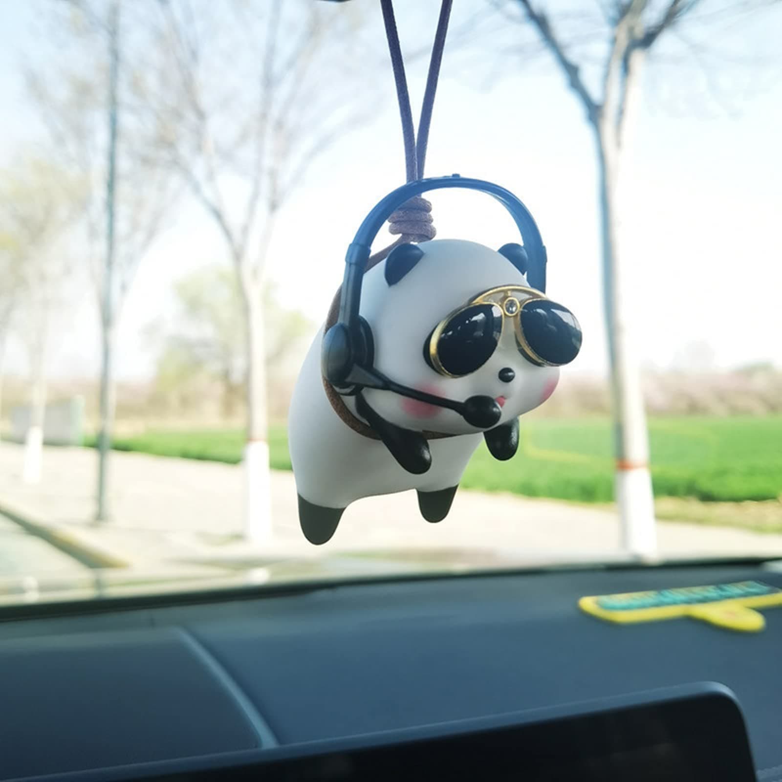MAKINGTEC Car Hanging Accessories, Panda Car Pendant Interior, Rearview Mirrors Charms Ornament, Hanging Accessories, Decoration Charm Pendant, Suspension Decoration