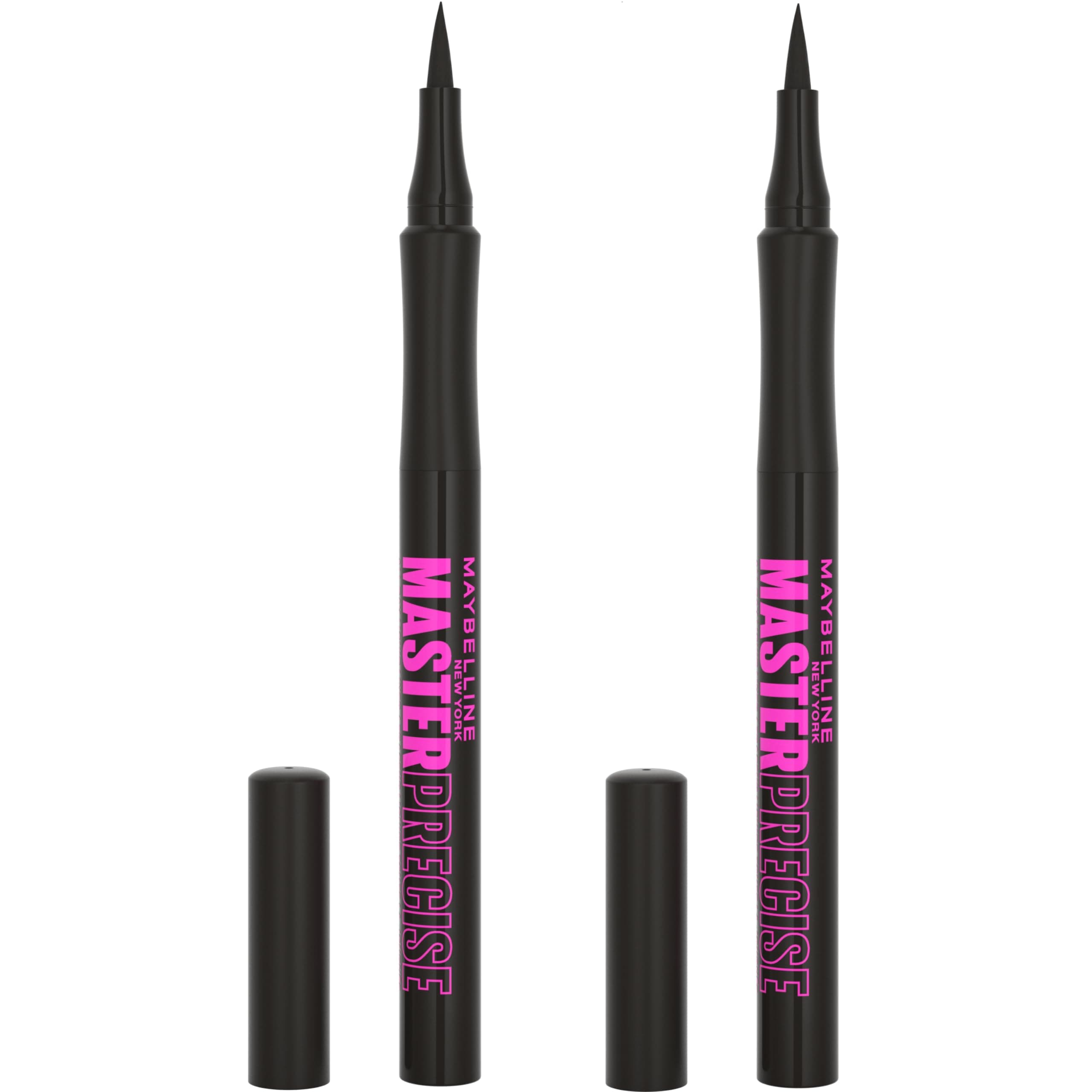 Maybelline Eyestudio Master Precise All Day Waterproof Liquid Eyeliner, Black, 0.034 Ounce (Pack of 2)