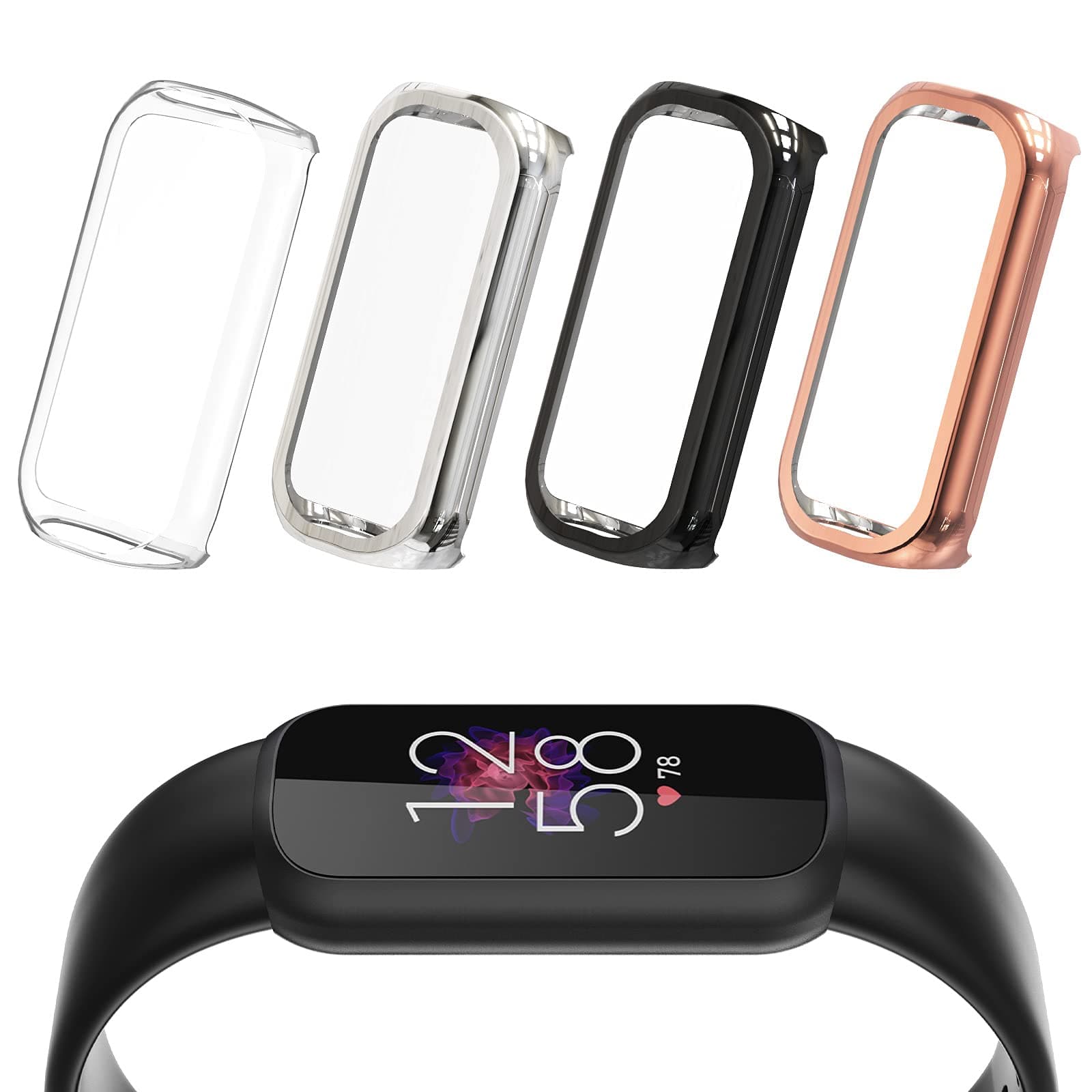 Hianjoo4-PCS Screen Protectors Compatible with Fit Bit Luxe, Soft TPU Full Protective Smartwatch Case Replacement with Fit Bit Luxe