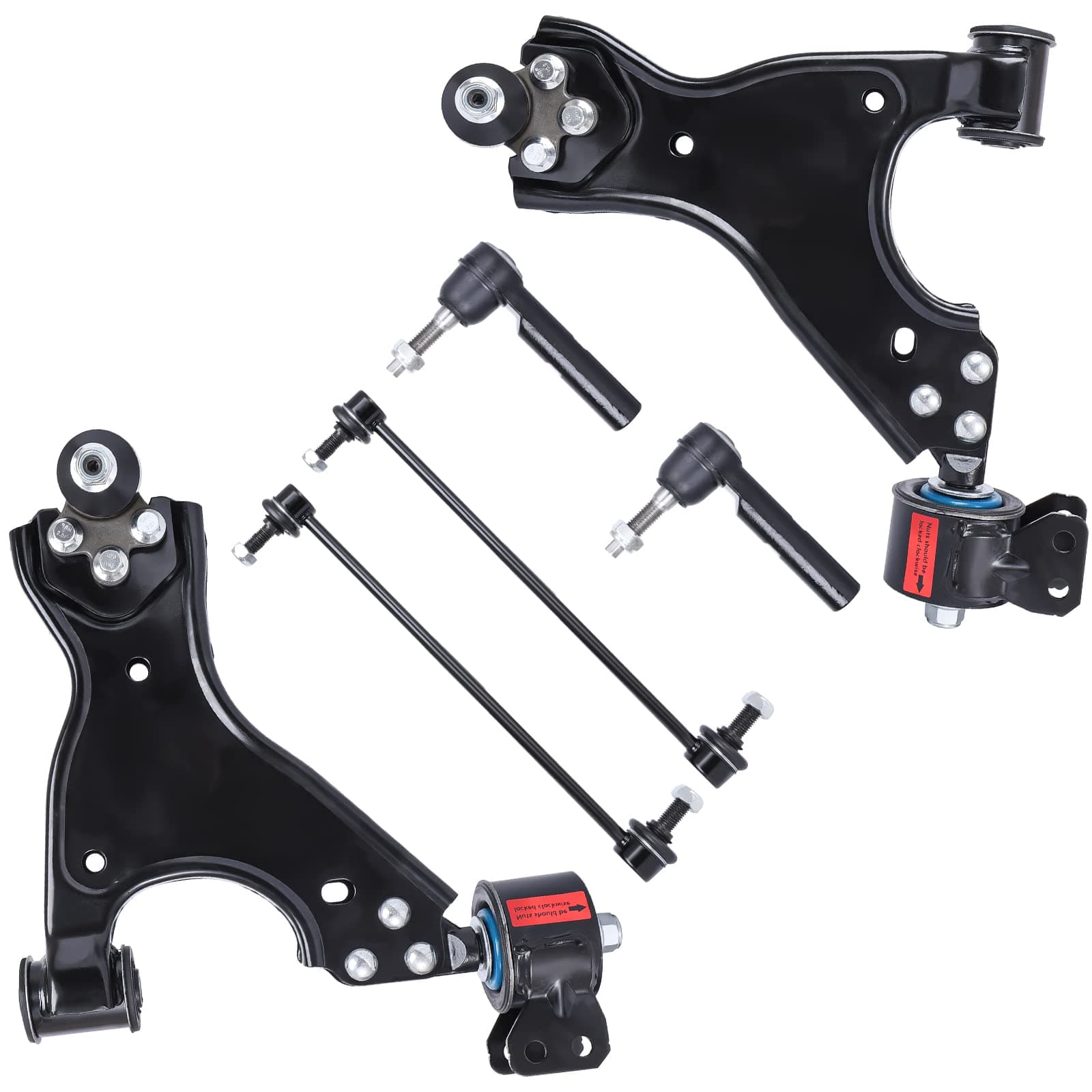 LCWRGS 6PCS Front Suspension Kit for 2008-2017 Buick Enclave 2009-2017 Chevrolet Traverse 2007-2016 GMC Acadia 2007-2010 Saturn Outlook, 2 Lower Control Arms 2 Sway Bars 2 Outer Tie Rods