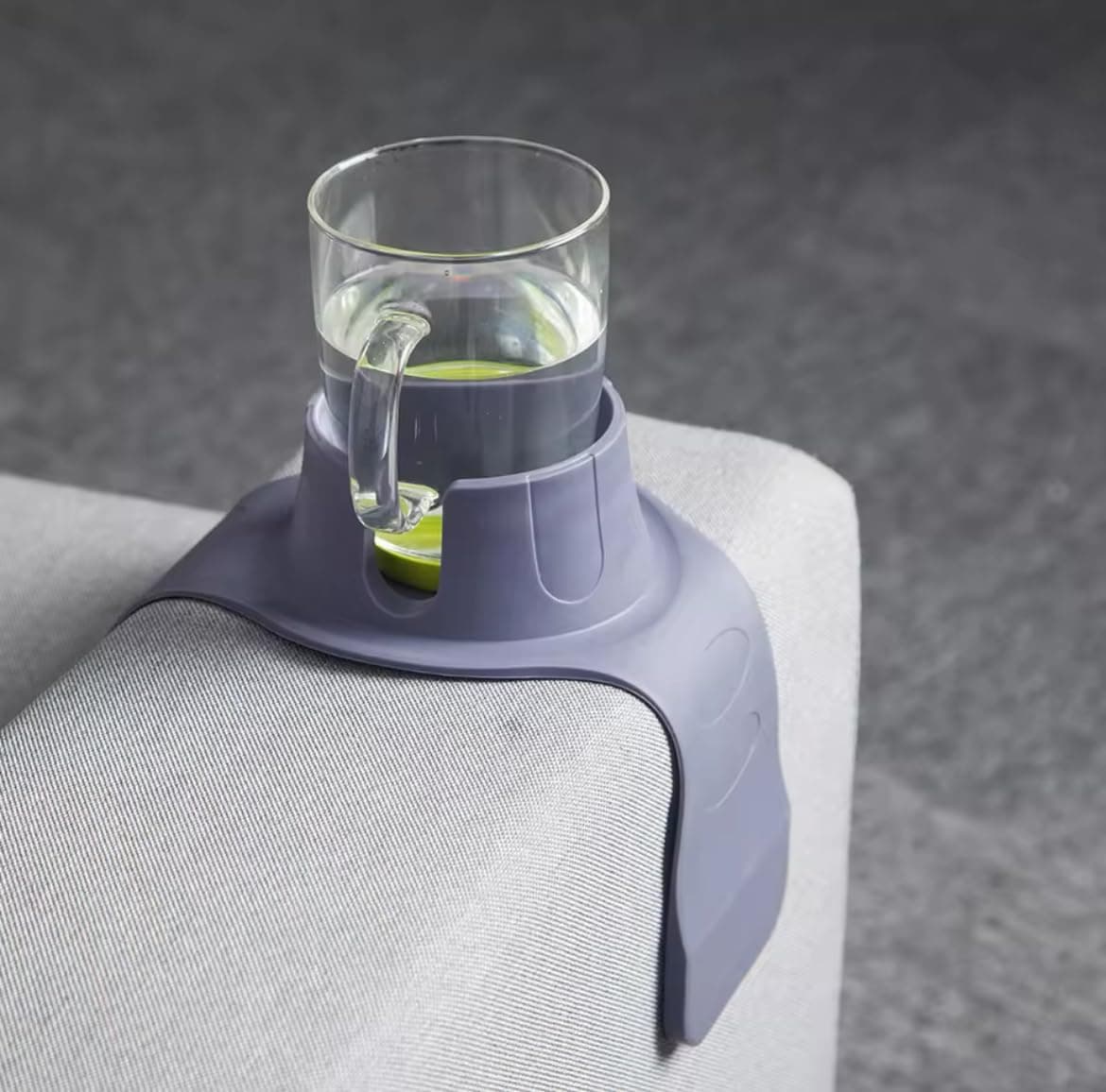 Blue Coral Sofa Storage Tray Anti Slip Silicone Sofa Storage Tray Drink Coaster Tray Waterproof Armrest Stand Cup Holder Home Organizer (Black)