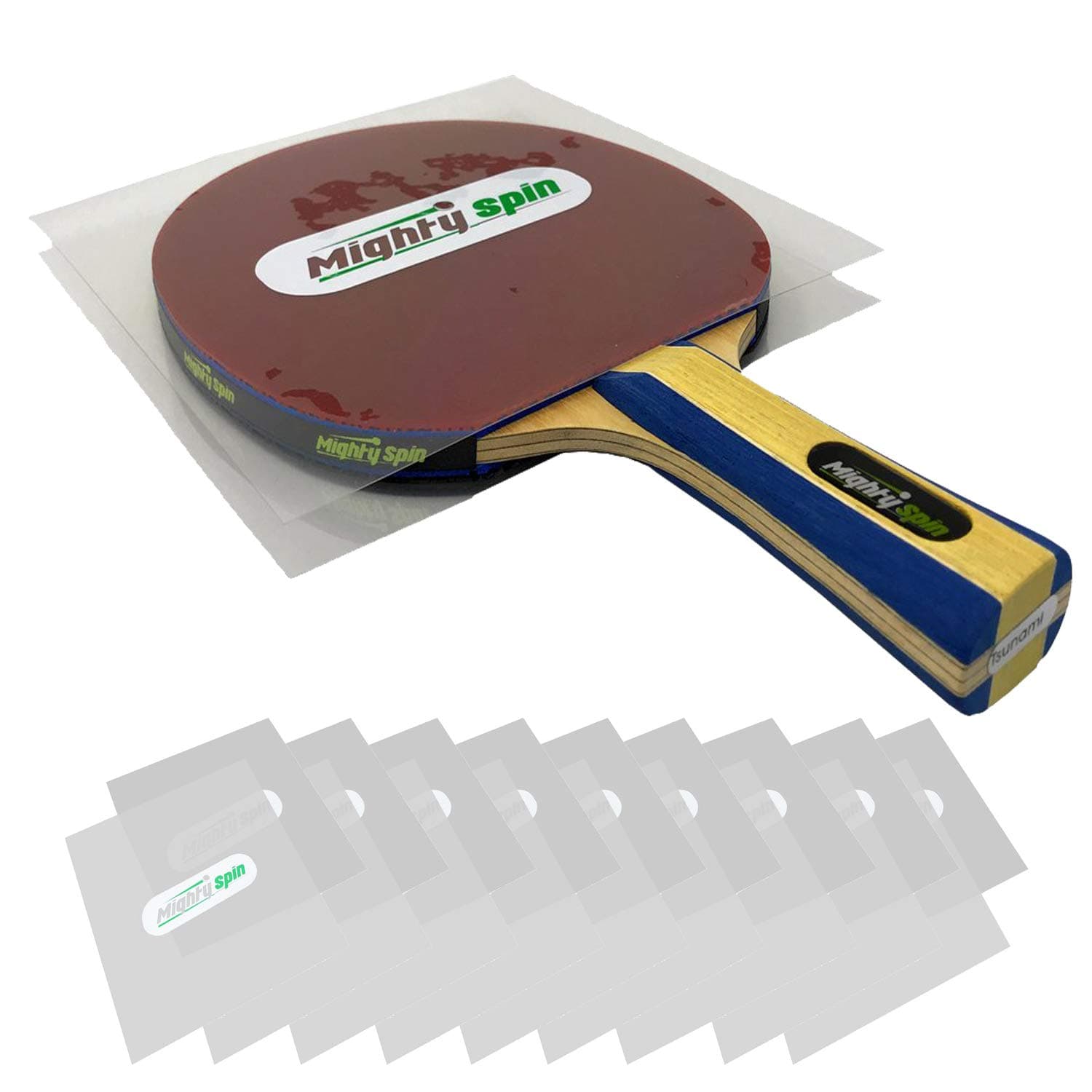 MightySpin Ping Pong Paddle Protector - Table Tennis Accessories Racket Rubber Protection Sheet - Protective Film Cover for Your Paddles - Keep Your Racquet in Mint