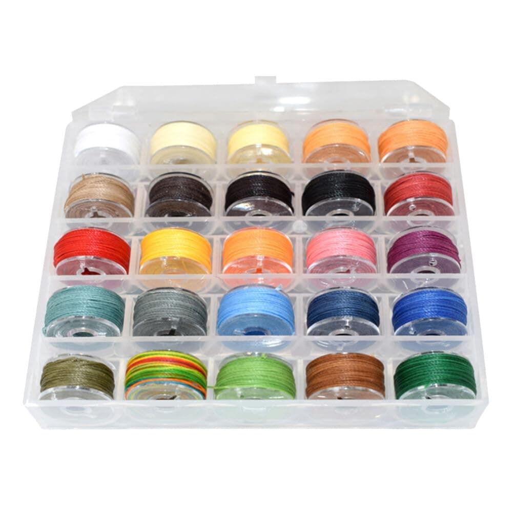 ROSENICE Waxed Thread - 25 Rolls 0.55mm Wax Cotton String Polyester Cord Beading String 25 Colors Braided Cords for Jewelry Bracelet Necklace Making And Macrame Supplies, 10m Each Roll