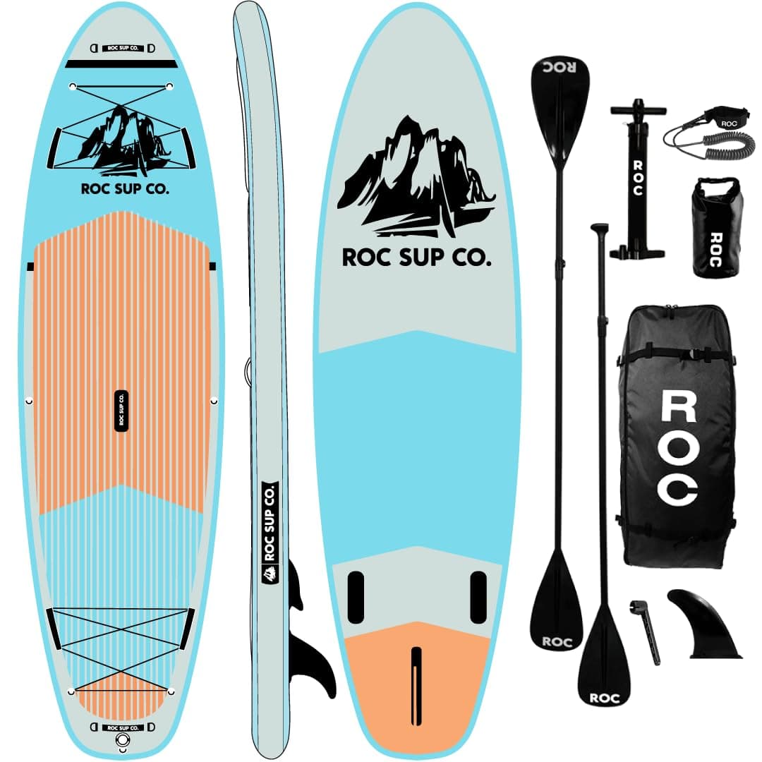 Roc Inflatable Stand Up Paddle Boards with Premium SUP Paddle Board Accessories, Wide Stable Design, Non-Slip Comfort Deck for Youth & Adults