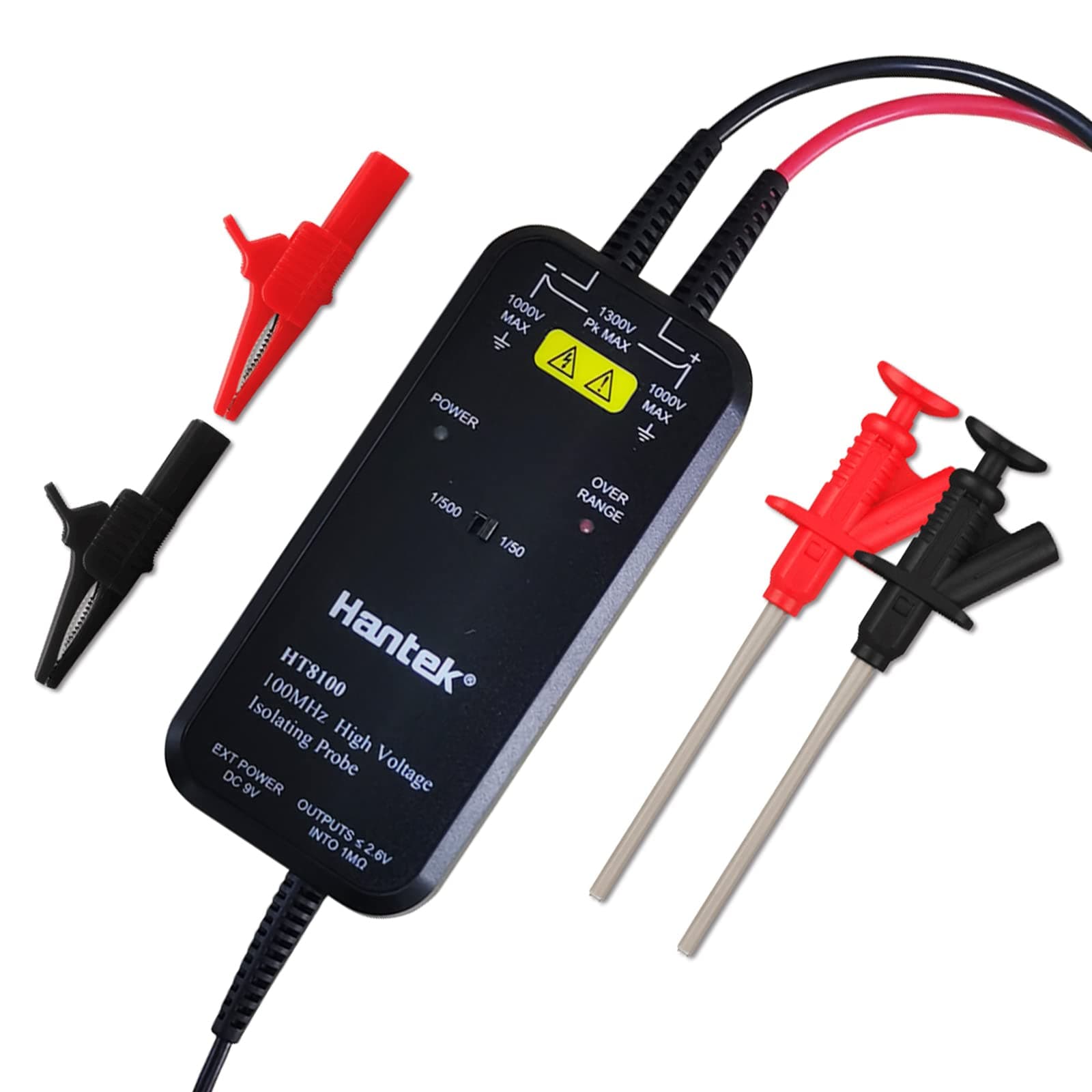Hantek 100MHZ Oscilloscope HT8100 High Voltage Differential Probe Isolation Probe LED Indicator Accessory Tools