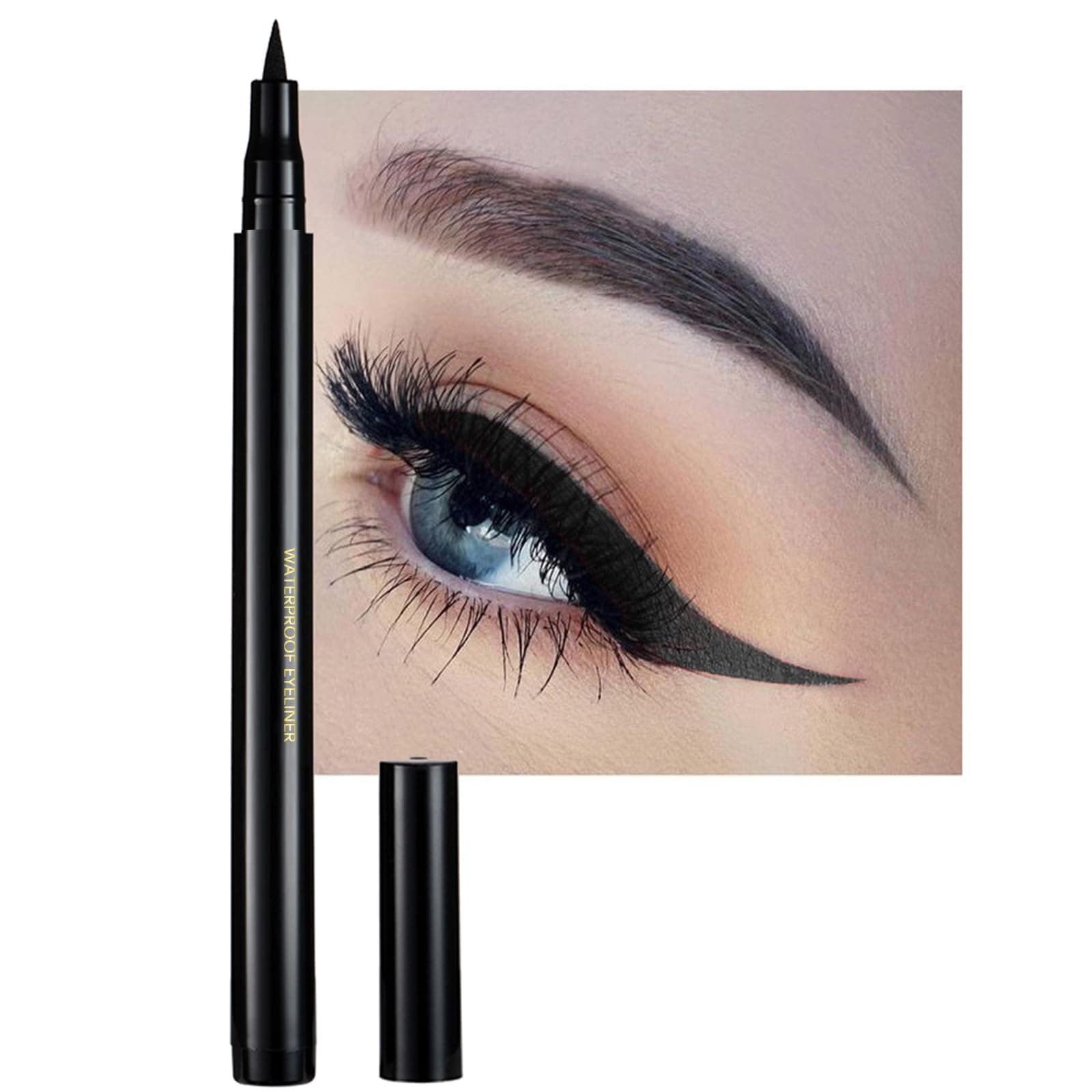 Liquid Eyeliner, Black Eyeliner Liquid, Long-lasting Colored Eyeliners, White Black Red Brown Green Purple Waterproof High-pigmented Colorful Eyeliners for Eye Makeup,1PC Black