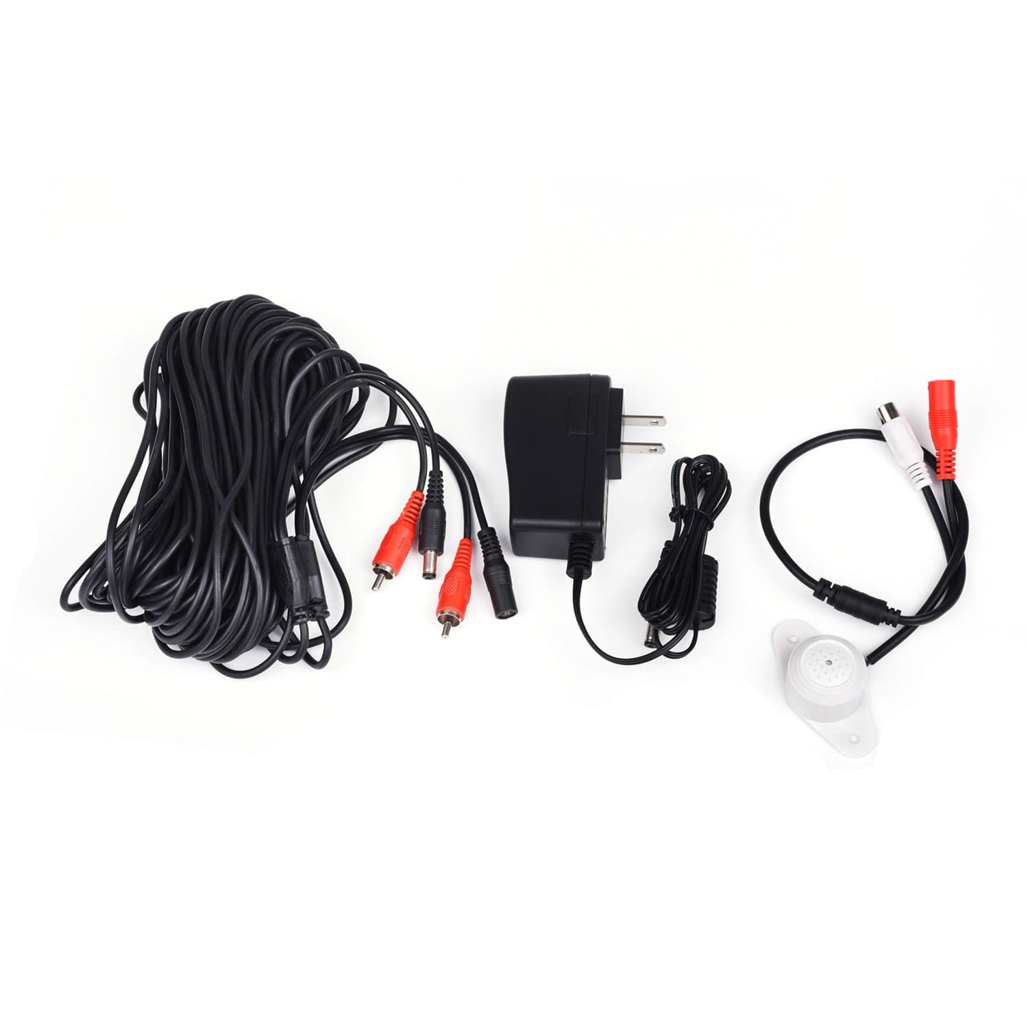 High Sensitive Weatherproof Preamp Microphone Audio Pickup Device Sound Voice Pickup Kit with 60 Feet Cable and Power Supply for CCTV Surveillance Camera System