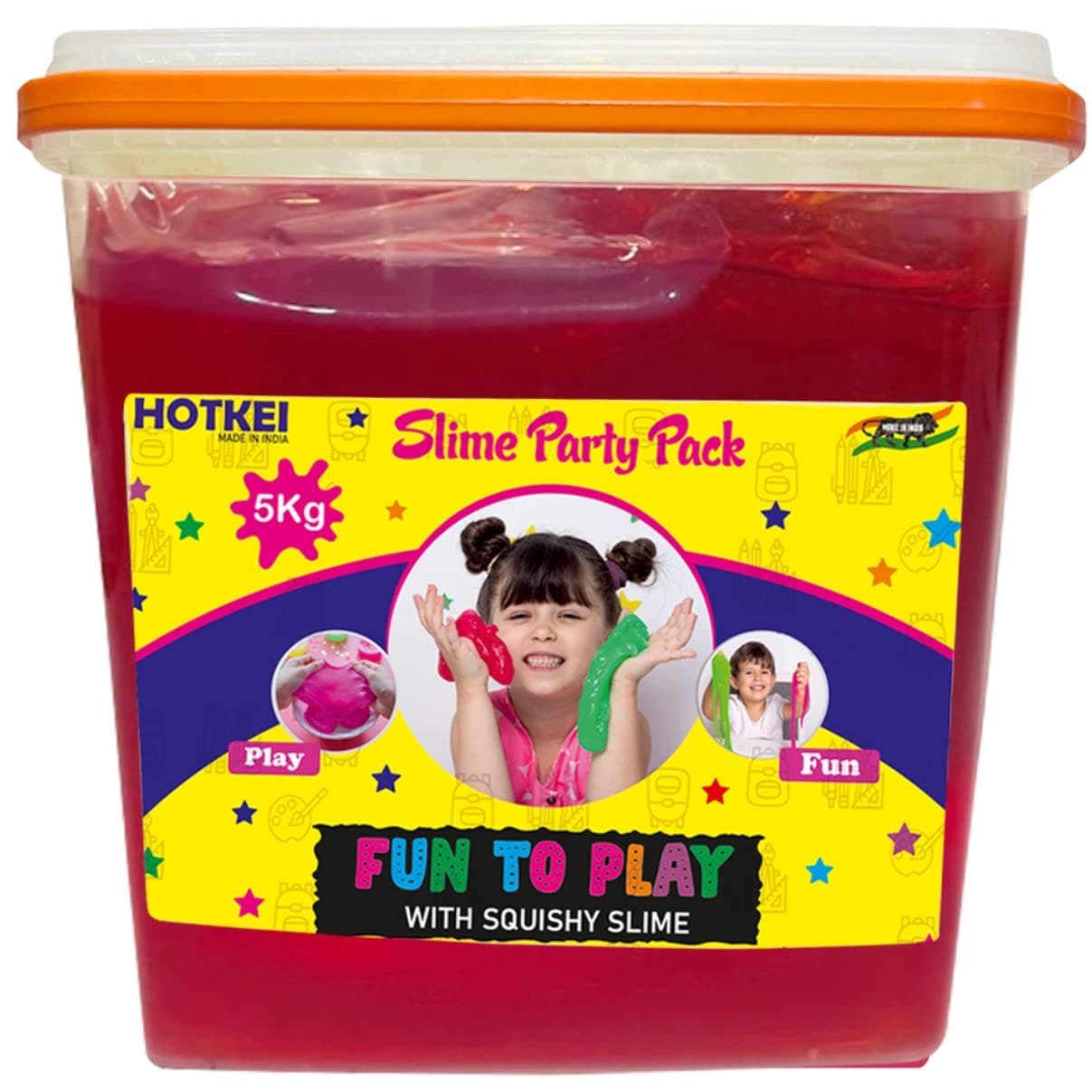 HOTKEI (5 Kg Slime) Pink Fruit Scented Big DIY Magic Toy Slimy Slime Clay Gel Jelly Putty Set kit Toys for Boys Girls Kids Slime Party Pack Bucket