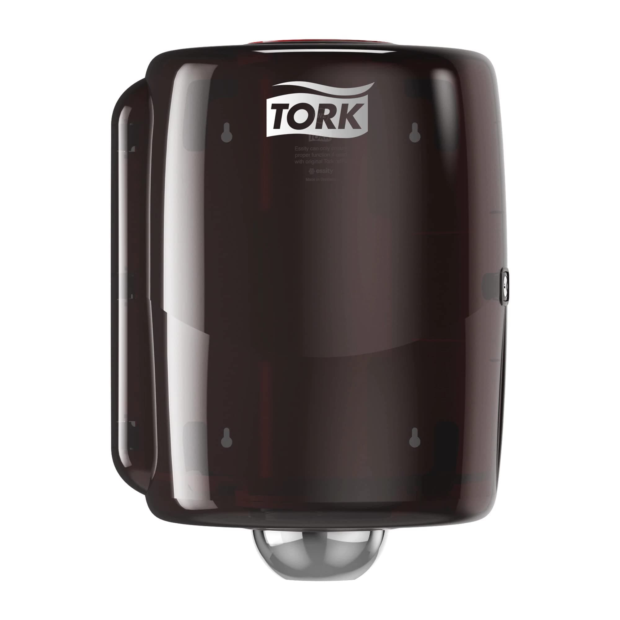 TorkCenterfeed Roll Dispenser Red and Smoke W2, High Capacity, Performance Range, 653028