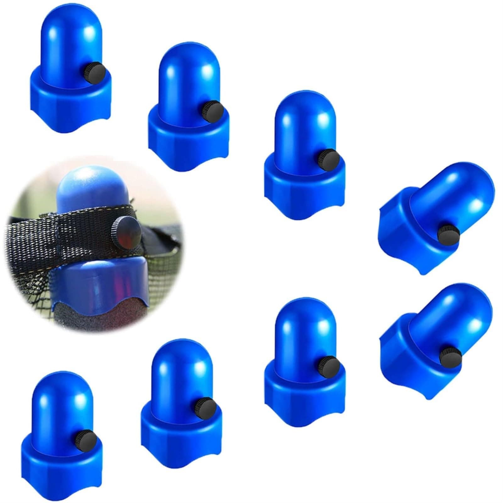 THE WHITE SHOP 8PCS 1.5" Diameter Trampoline Enclosure Pole Caps Replacement with Screw Thumb for Trampoline Net Hook,Safety Trampoline Pole Caps (Size : 8PCS)