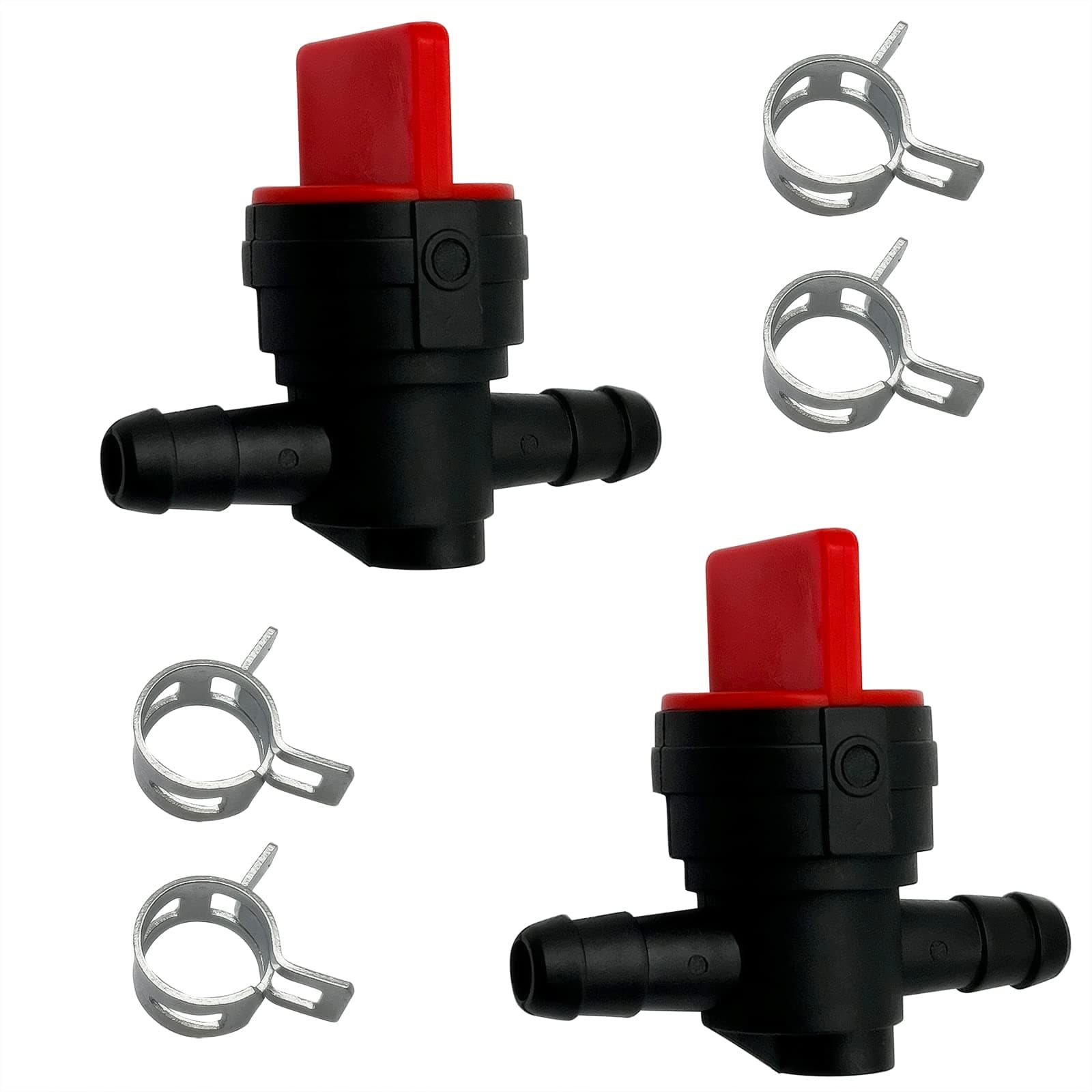 1/4 Inline Fuel Cut Off Valve Shut Off Valve Straight Gas Valve with Clamps