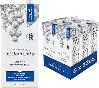 Macadamia Milk - Creamy - 32 Fl Oz (Pack of 6) - Lactose Free, Vegan, Shelf Stable, Plant Based, Non Dairy, Dairy Free