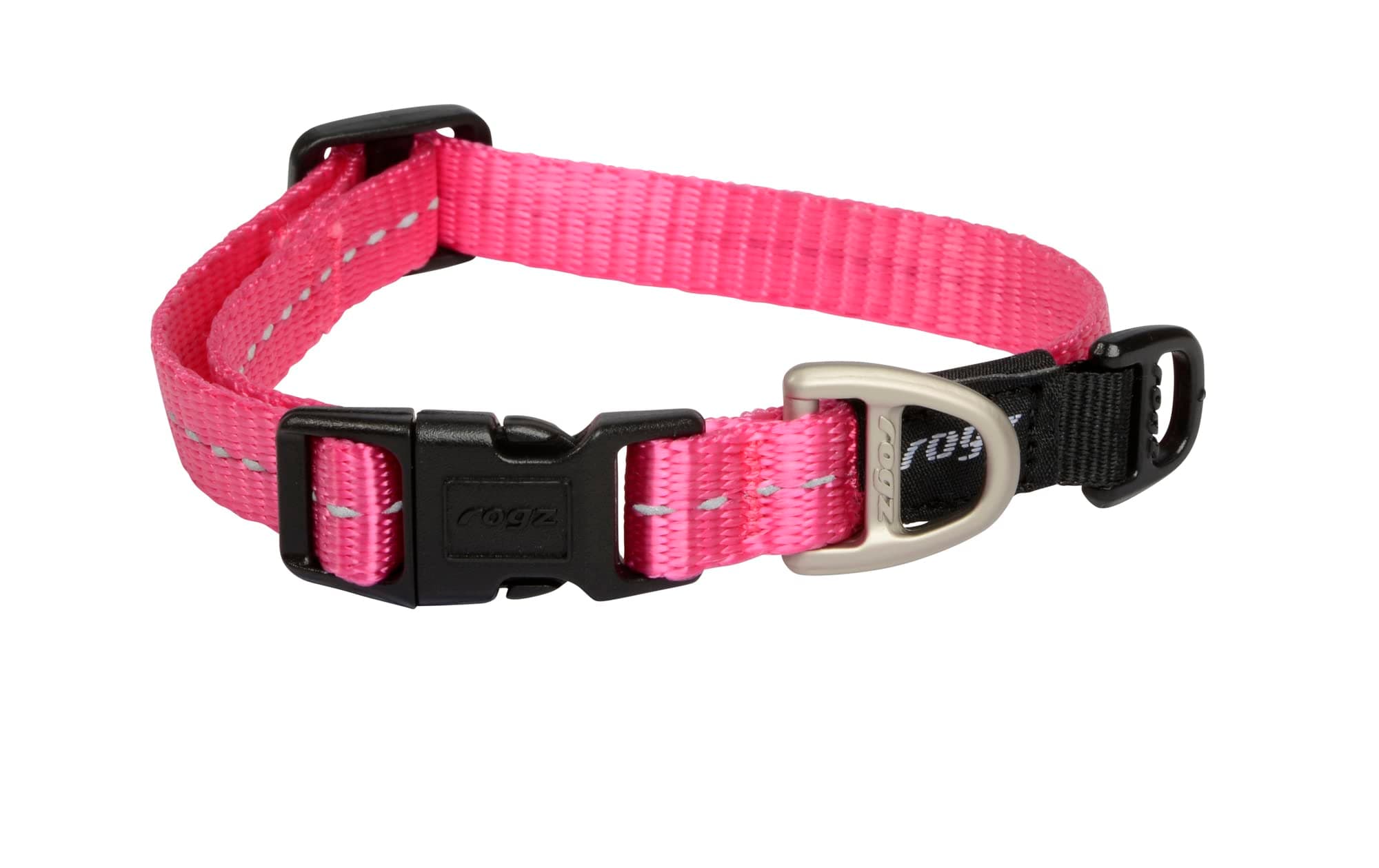 Reflective Dog Collar for Small Dogs, Adjustable from 8-13 inches, Pink