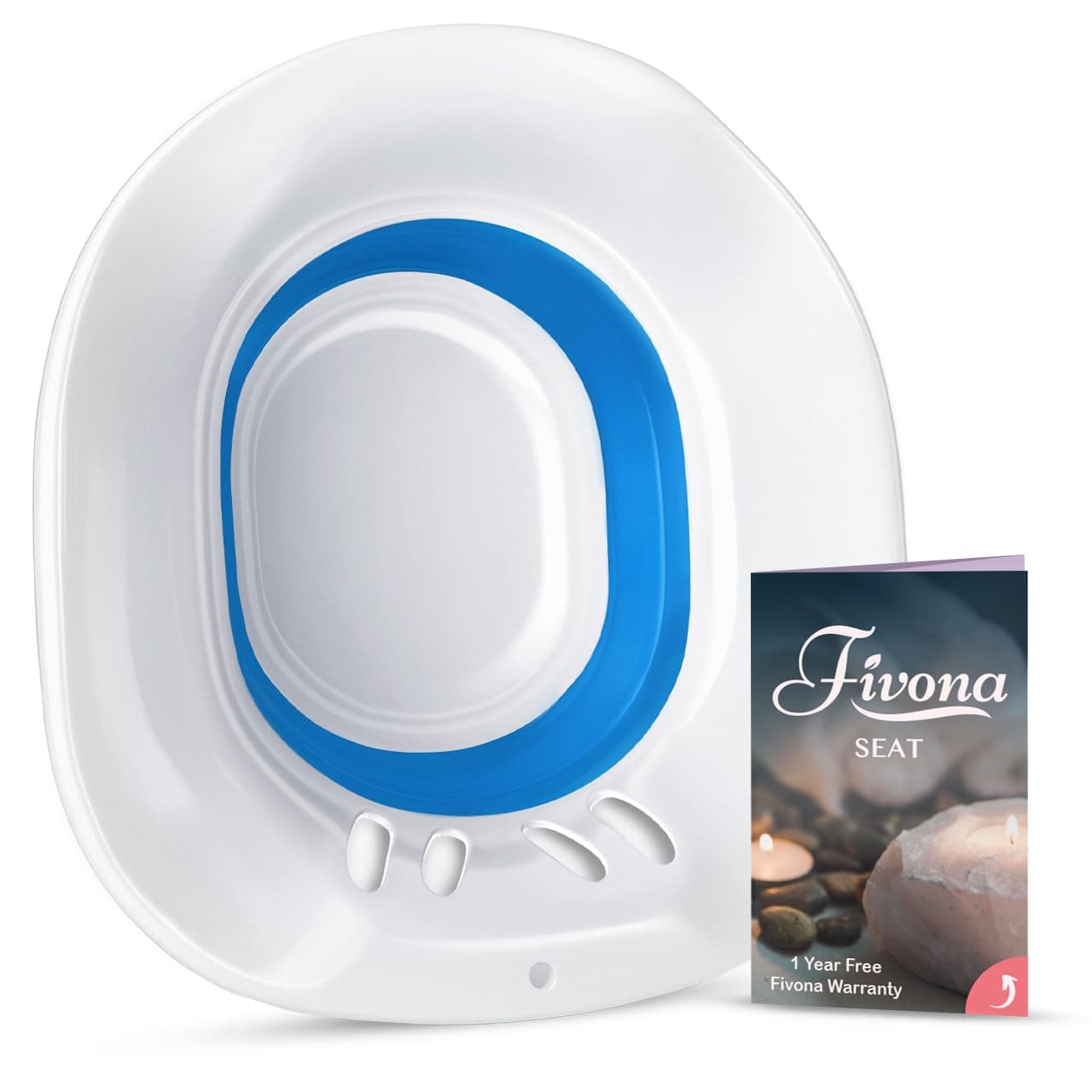 Fivona Unisex Sitz Bath Seat for Soak - Hemorrhoid, Fissure, Postpartum Care - BPA Free, Ergonomic Seat, Anti-Spill - Universal Fit - Yoni Steam Seat