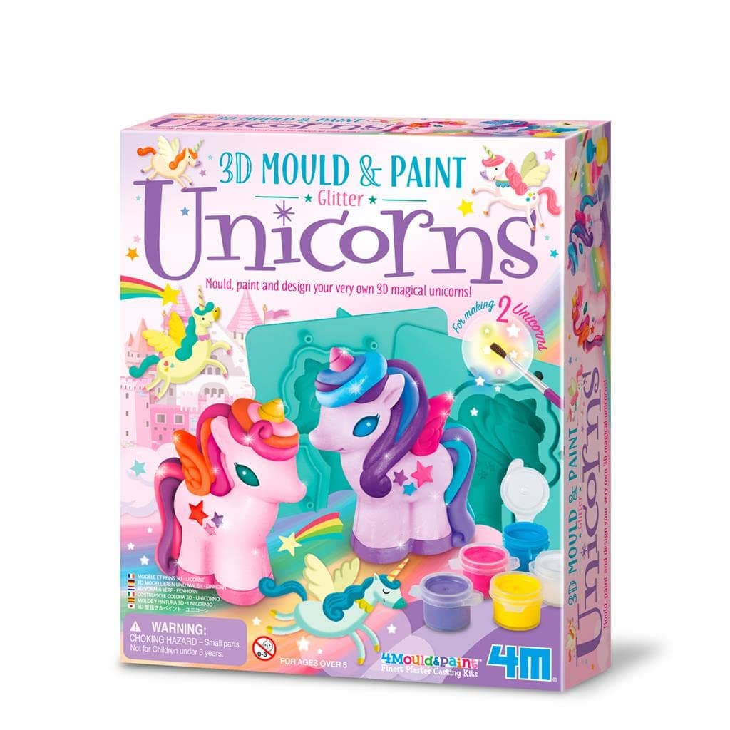4M, Mould & Paint-3D Glitter Unicorn