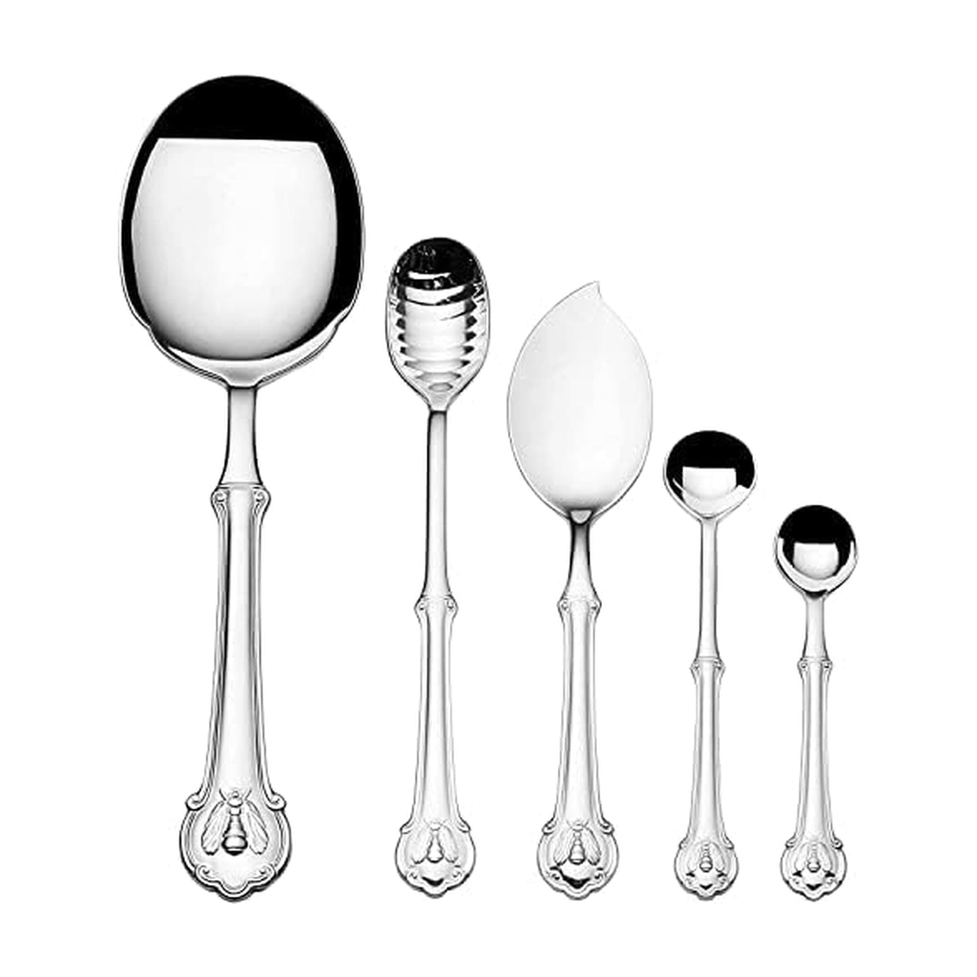 18.10 Napleon Bee 5 Piece Spoon Set,Silver,5272010