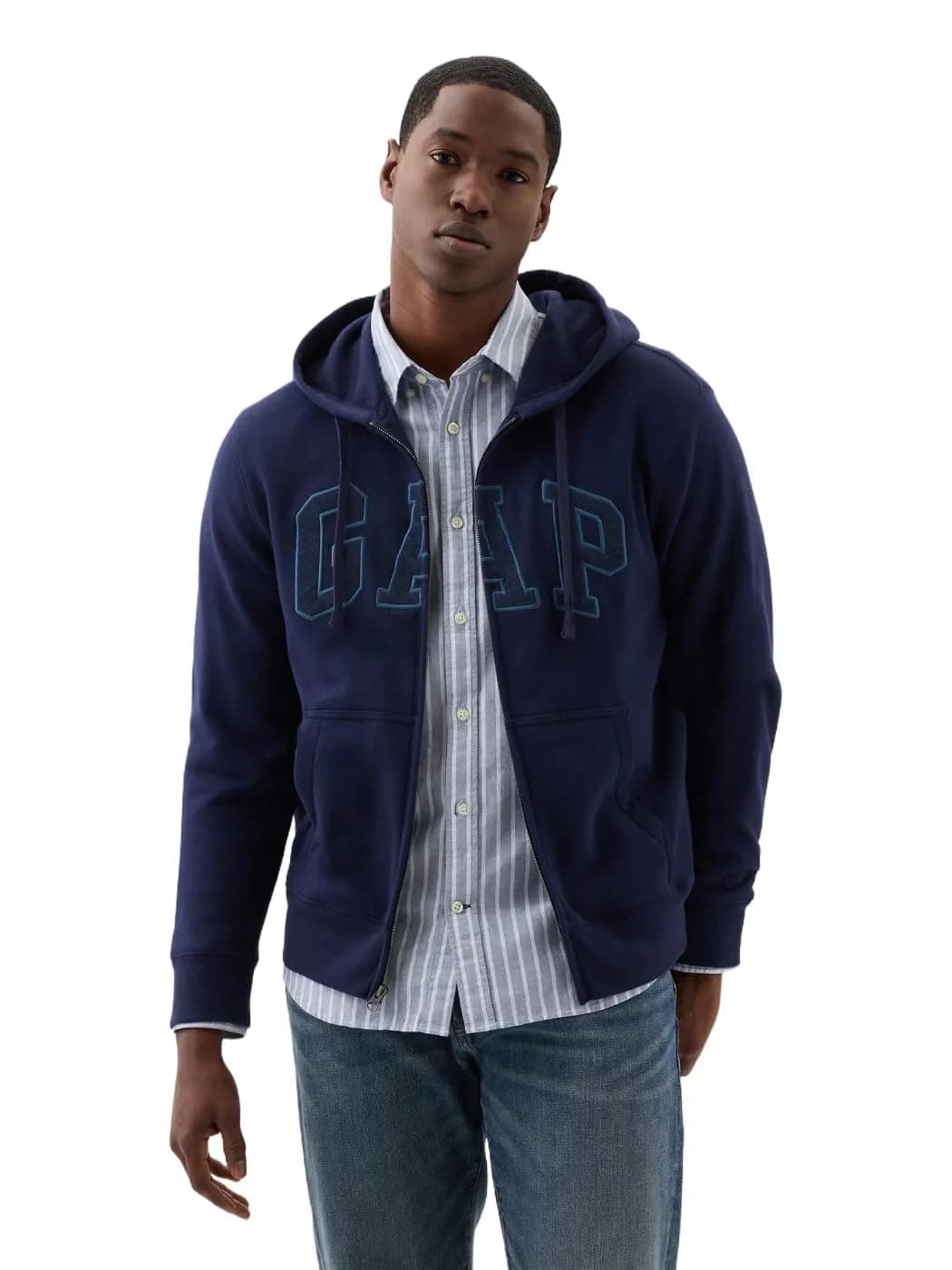 GAP Men's Logo Sherpa Full Zip Sweatshirt