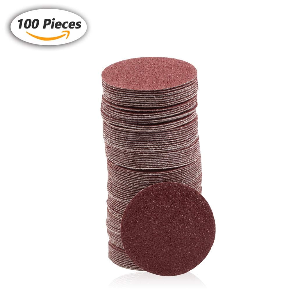 SPEEDWOX100pcs Sanding Discs 2 inch Sandpaper 100 Grit Hook and Loop Sanding Discs for Sanders Drill Grinder Rotary Tools Attachment Woodworking Wood Auto, No Hole