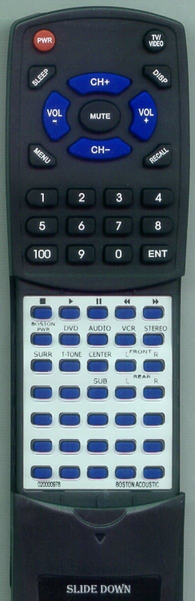 Replacement Remote Control for Boston Acoustic 020001090, 020000978, Digital Theater 6000, DT6000