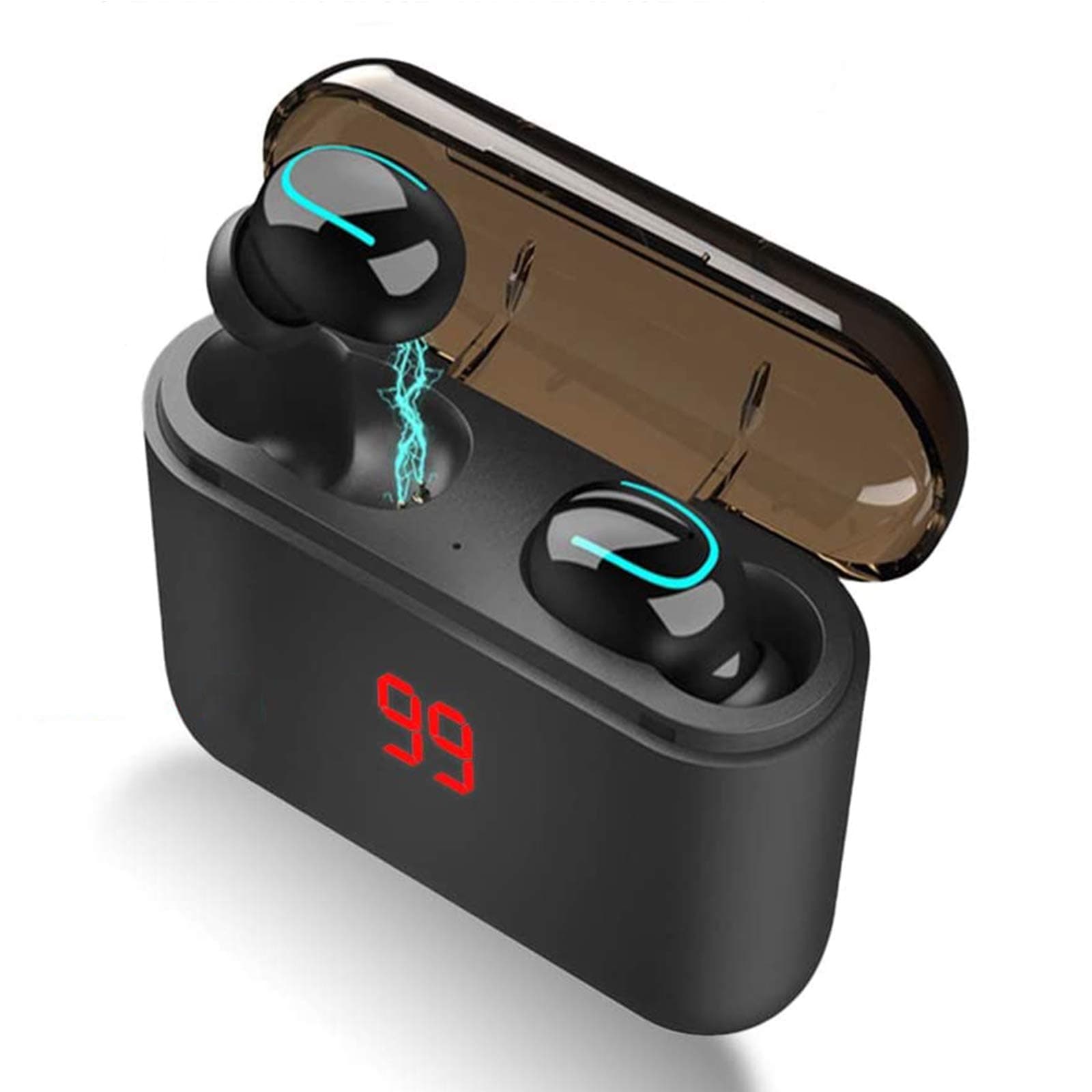 TWS Wireless Earbuds Build-in Mic, Bluetooth 5.0 HD Stereo In-Ear Mini Headphones for Sport Auto Pairing Earpieces with Portable Charging Case for iPhone iPad Samsung IOS Android Smartphone Headset