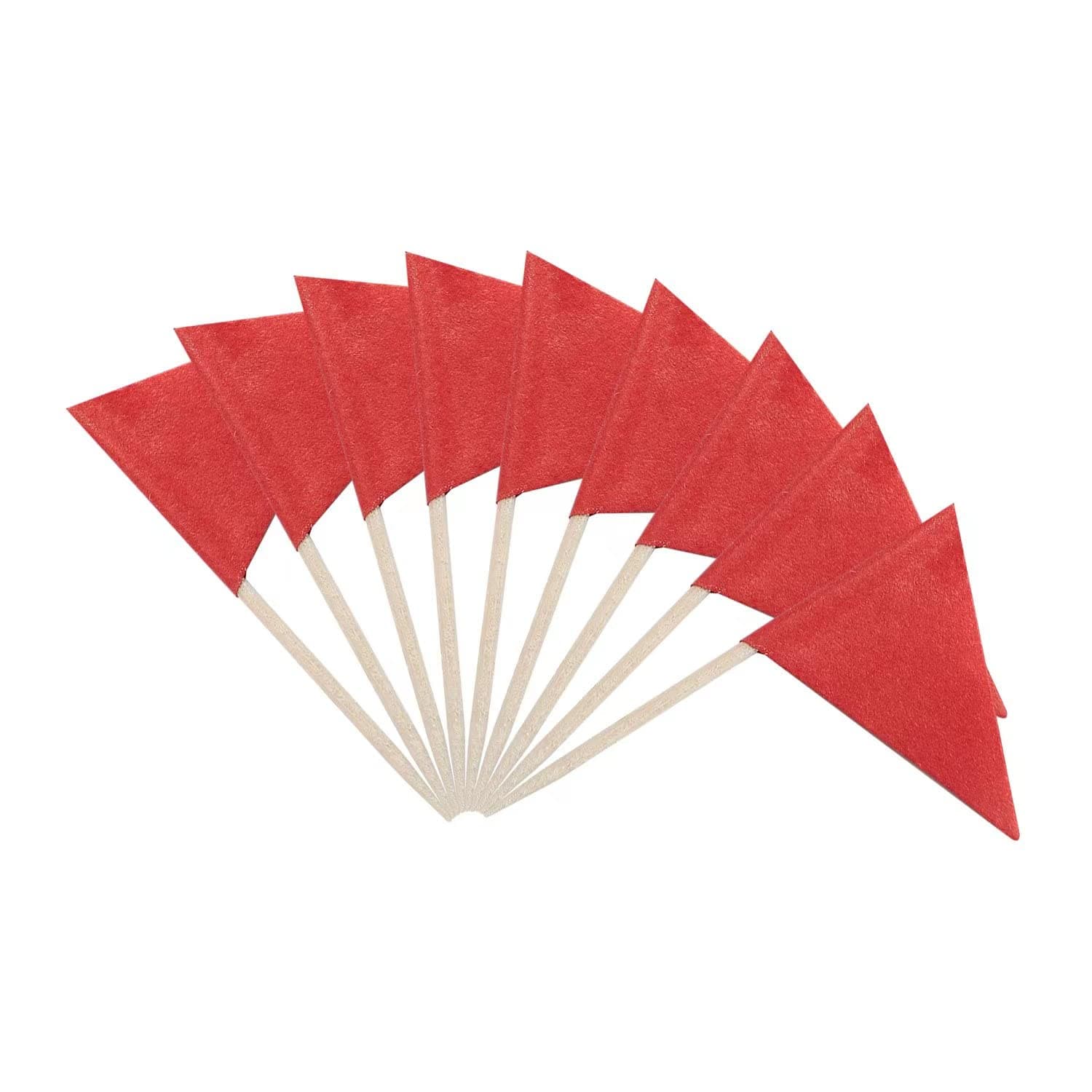 CANTENDO 100 pcs Color triangle toothpick flag (Red)