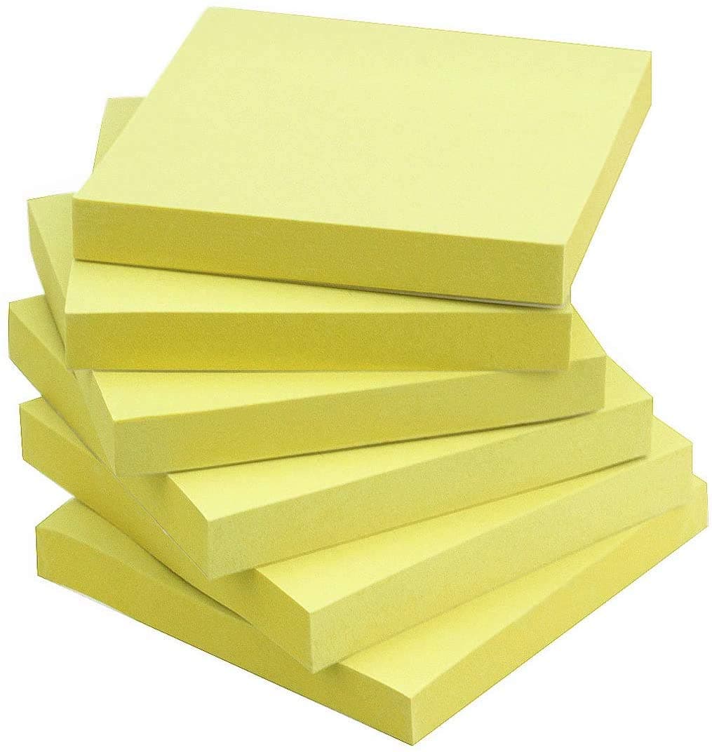Early Buy 3x3 Sticky Notes Color Self-Stick Notes 6 Pads/Pack (Yellow)