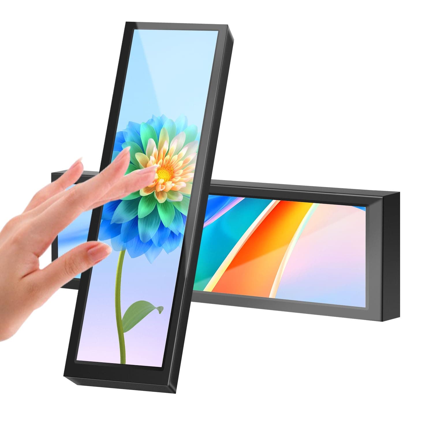 AISHICHEN 8.8 Inch Small Touchscreen Monitor, PC Temperature Display, PC Sensor Panel Display, IPS USB Mini Screen for Raspberry Pi, AIDA64 CPU RAM Data Temperature Monitor for ARGB Computer Case