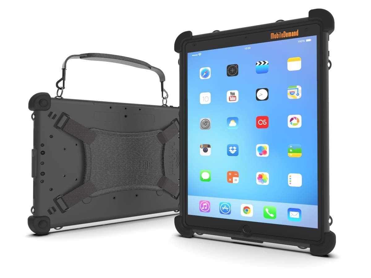 MobileDemand Ultra Rugged Case for iPad Pro 10.5 and iPad Air 3rd Gen 10.5 – Briefcase Handle, Back Hand Strap – Lightning Port Cover – Shock Absorbing Rubber Bumpers, Fully Protective Case – Black