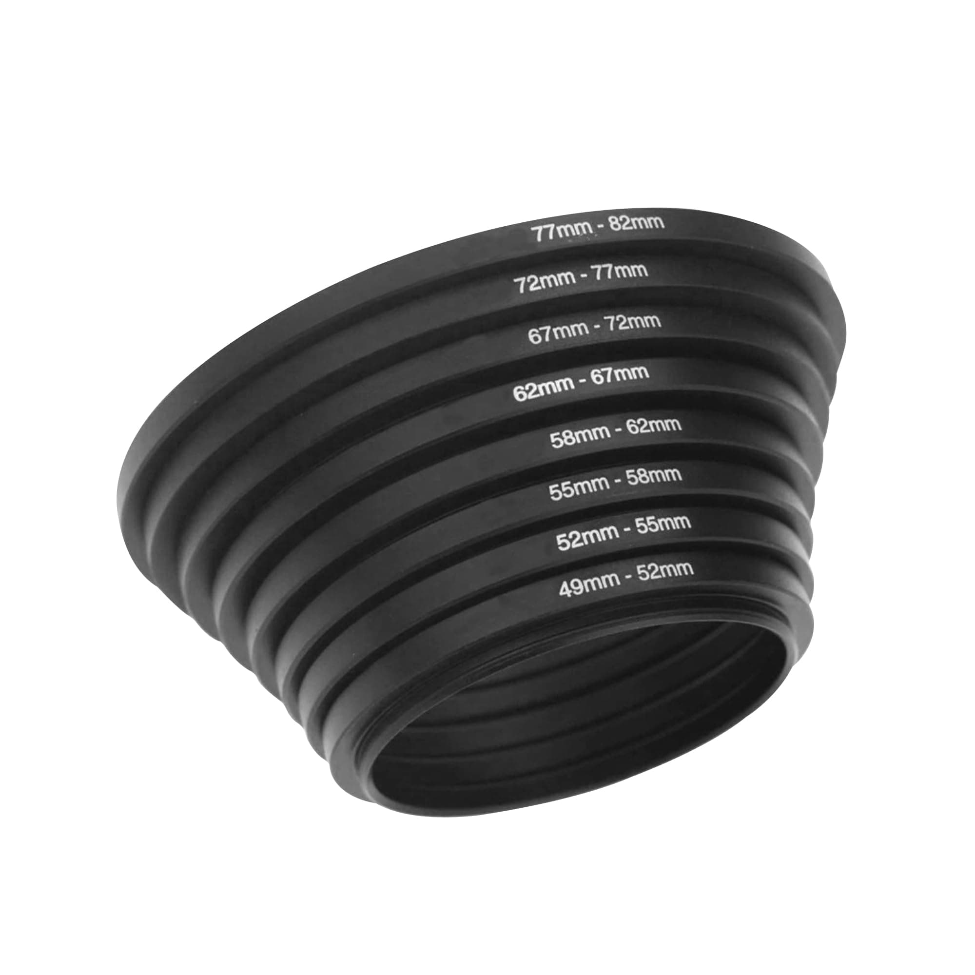 HIFFIN® Lens Filter Step Up CONVERTION Rings Set 8 Pcs 49 mm-82 As Hood