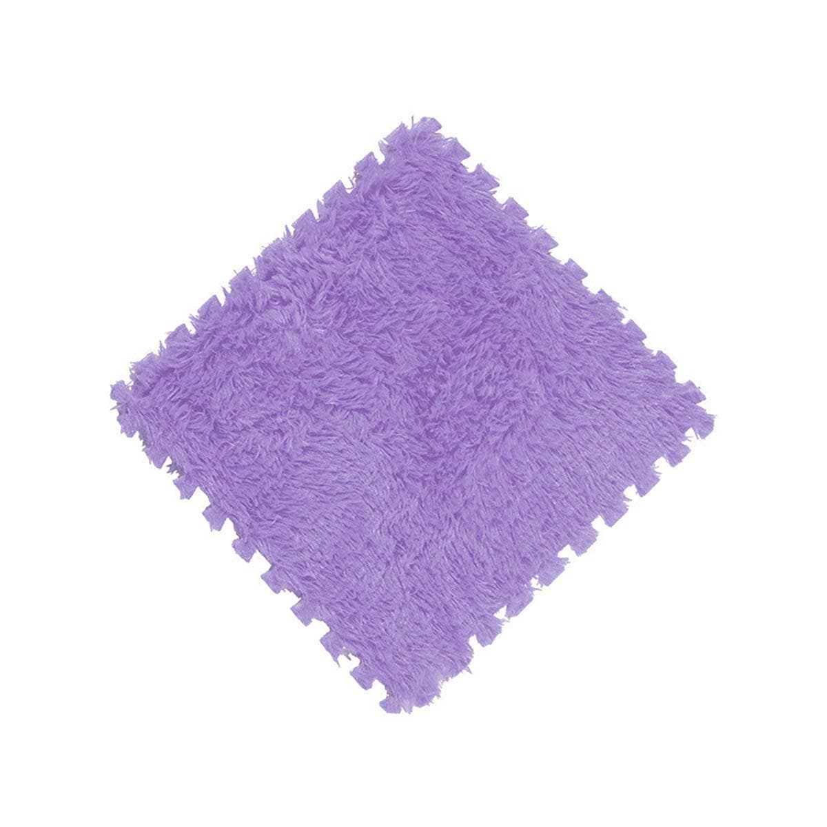 16pcs Interlocking Foam Mats, Fluffy Carpet Tiles Plush Area Rug Interlocking Floor Tiles Soft Baby Playmat Puzzle Floor Mat, Purple