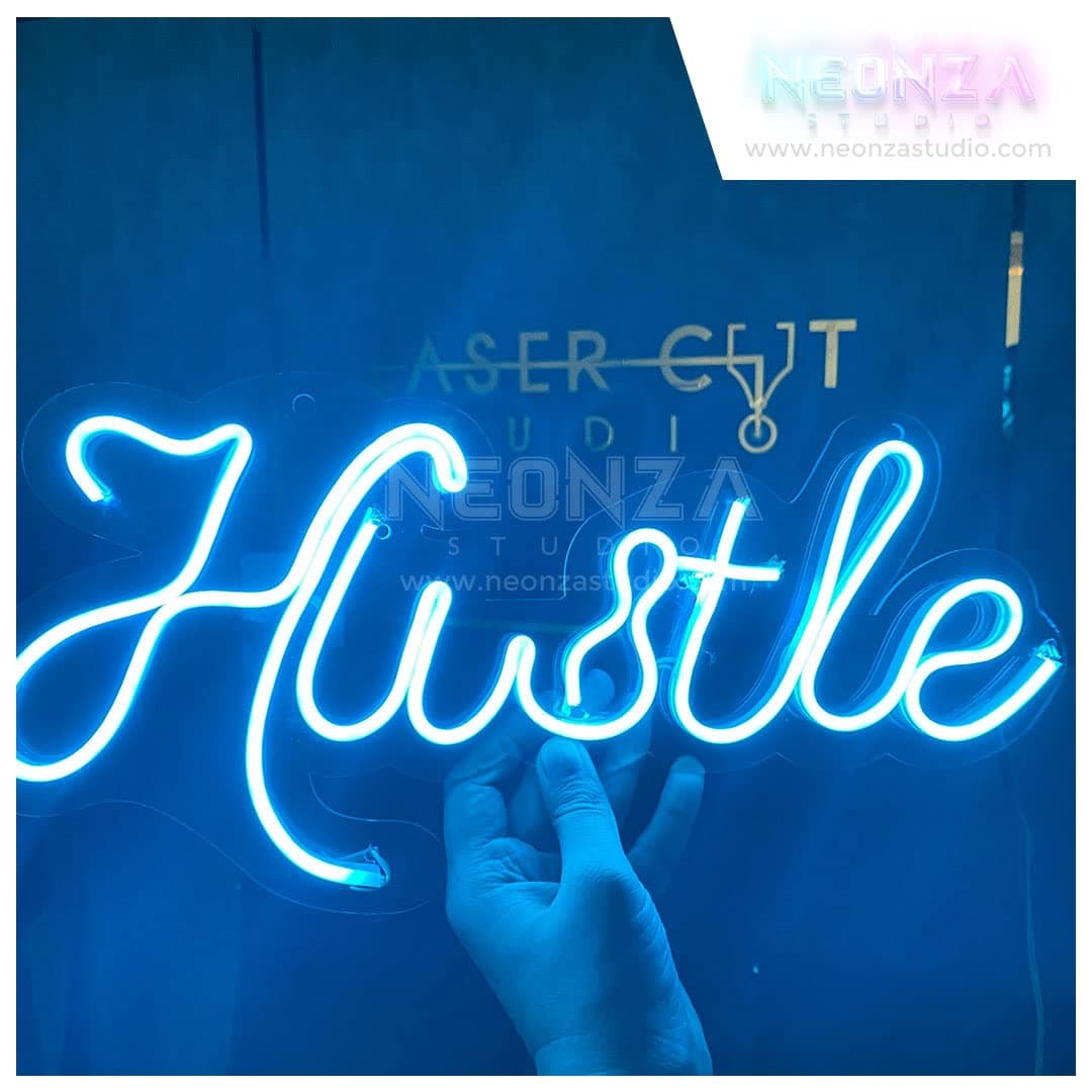Laser Cut Studio Neon Sign Board Decorative Wall Decor for Wedding Party Kids Room Living Room House Bar Pub Hotel Beach Recreational/Valentine Gift Girlfirend (Hope) (Hustle)