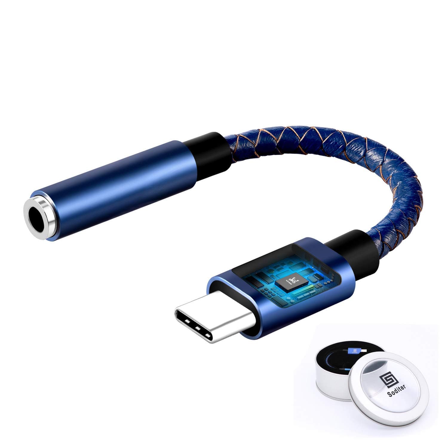 Soditer USB C to 3.5mm Adapter,USB-C to 3.5mm Headphone Jack Has Realtek DAC Hi-Res,Type c Earphone Convert for Macbook,IPad Pro,Huawei Mate20 Pro/RS/X/P20/20 Pro/30 Pro,Moto Z,OnePlus,Google Pixel