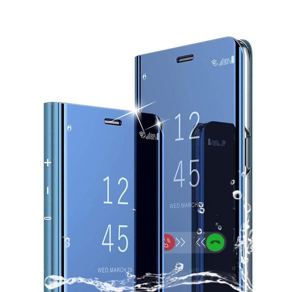 TOPOFU For Samsung Galaxy Note 10 Lite Case, Smart Ultra Slim Flip Case, Plating Mirror Clear View standing Case, Translucent 360° Protective Case For Samsung Galaxy Note 10 Lite - Blue